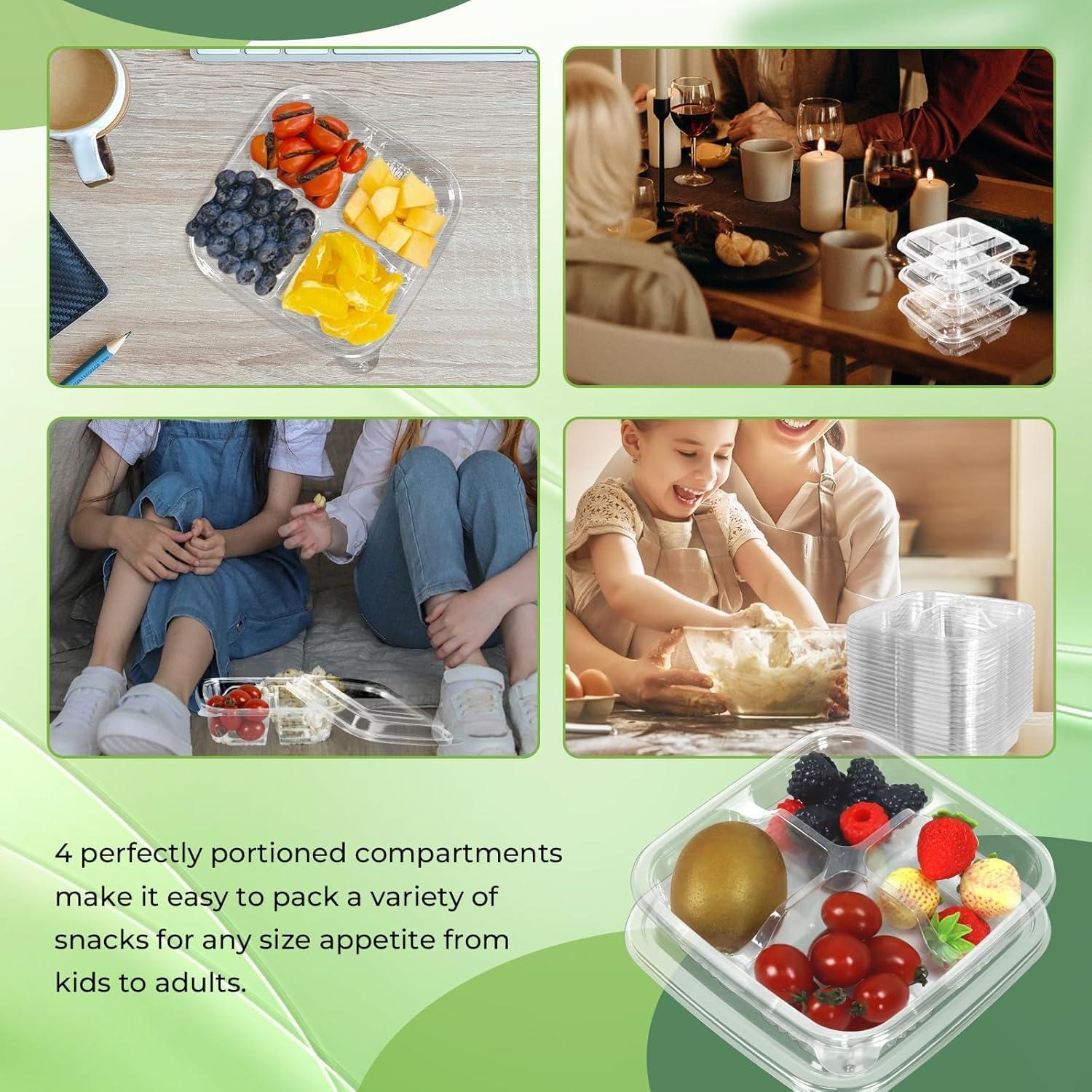 Paquete de 40 Contenedores de Comida Bento ISUSSER 16x16 cm