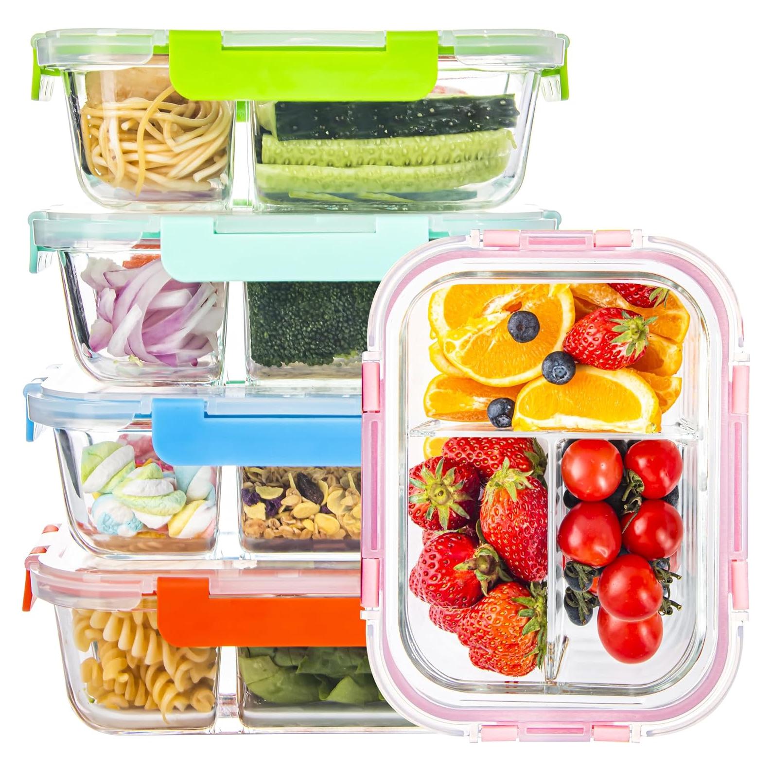 Contenedores de Almacenamiento de Comida de Vidrio 5 Piezas 973ml