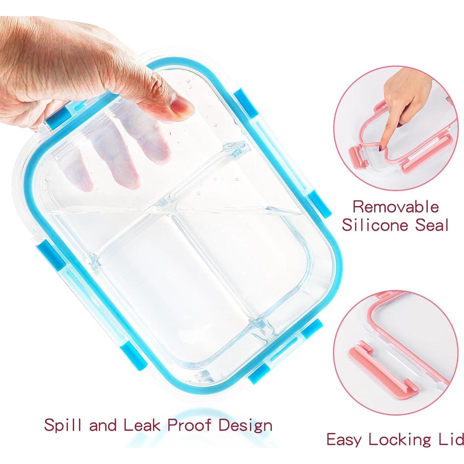 Contenedores de Almacenamiento de Comida de Vidrio 5 Piezas 973ml