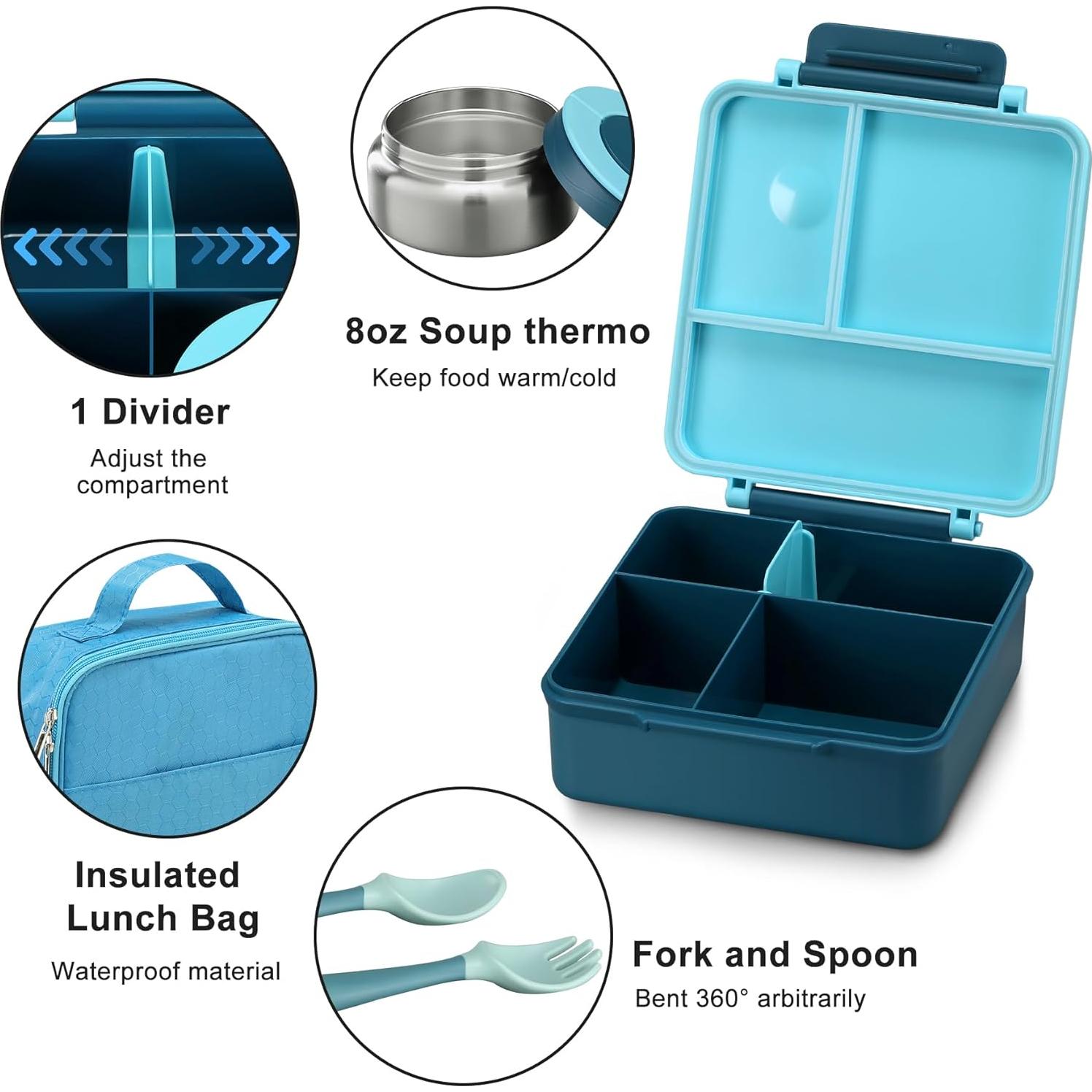 Caja de Almuerzo Bento ItsLife 54oz con Termo 240ml Azul