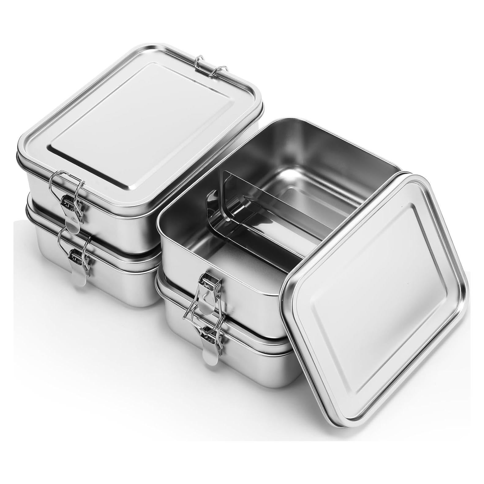 Contenedores de Comida Acero Inoxidable Umigy 4 Pcs 1200 ml