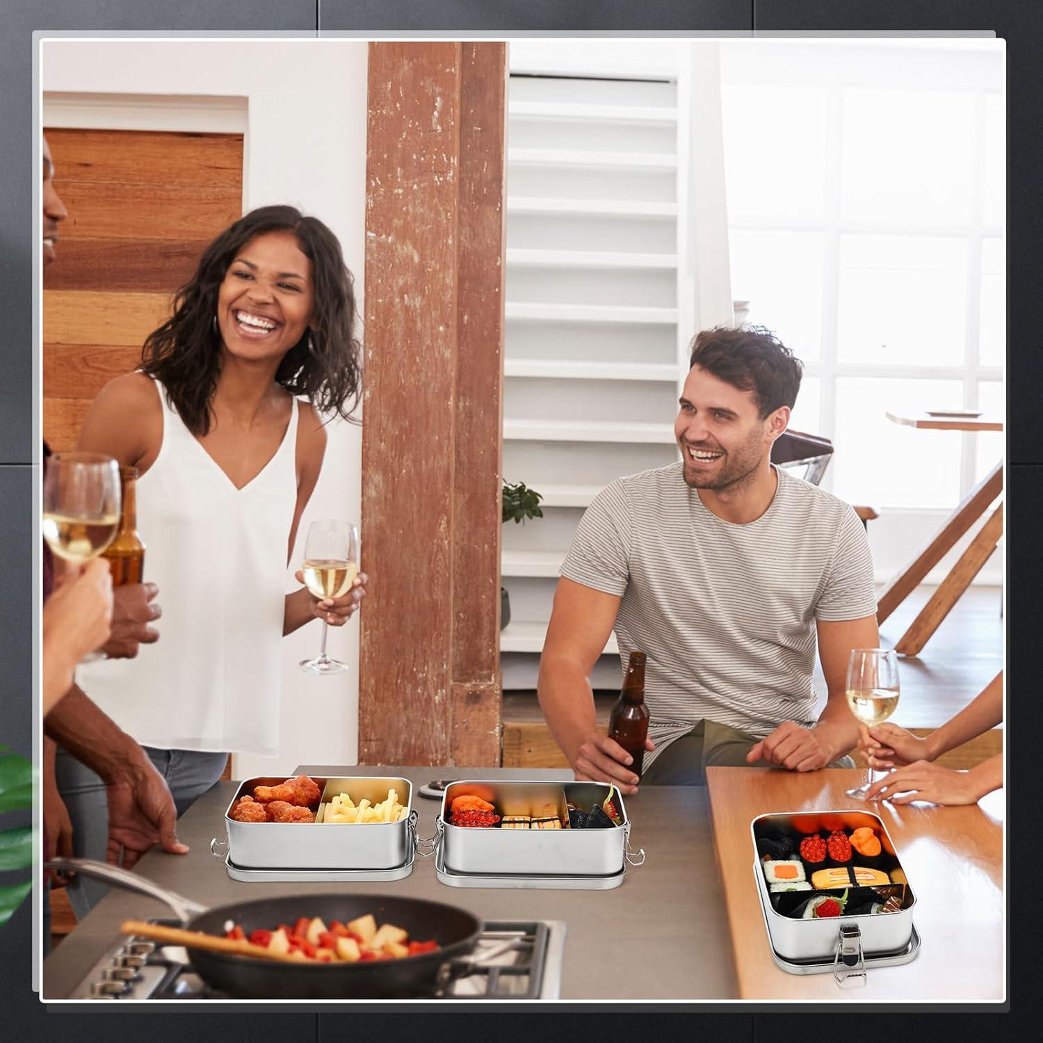 Contenedores de Comida Acero Inoxidable Umigy 4 Pcs 1200 ml