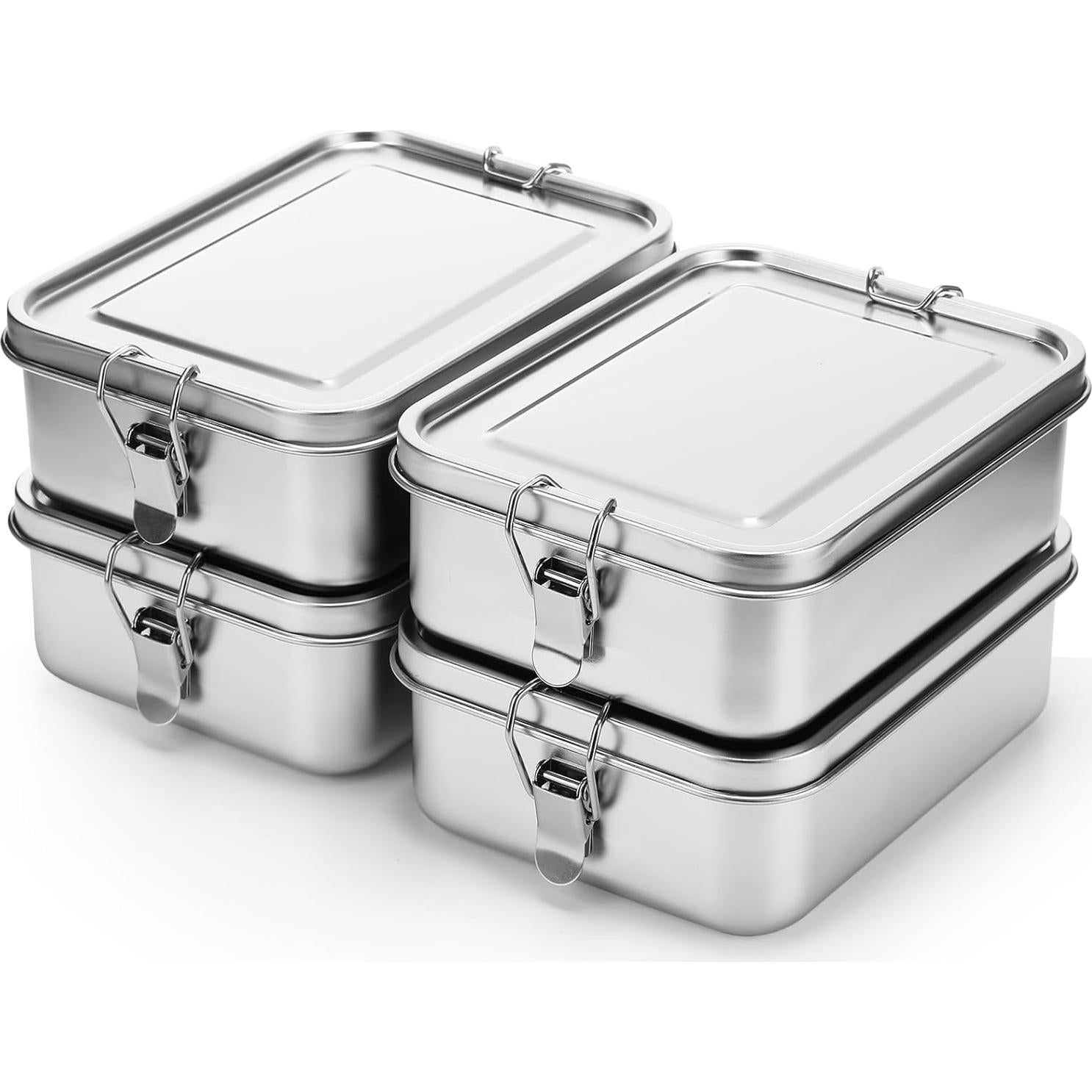 Contenedores de Comida Acero Inoxidable Umigy 4 Pcs 1200 ml