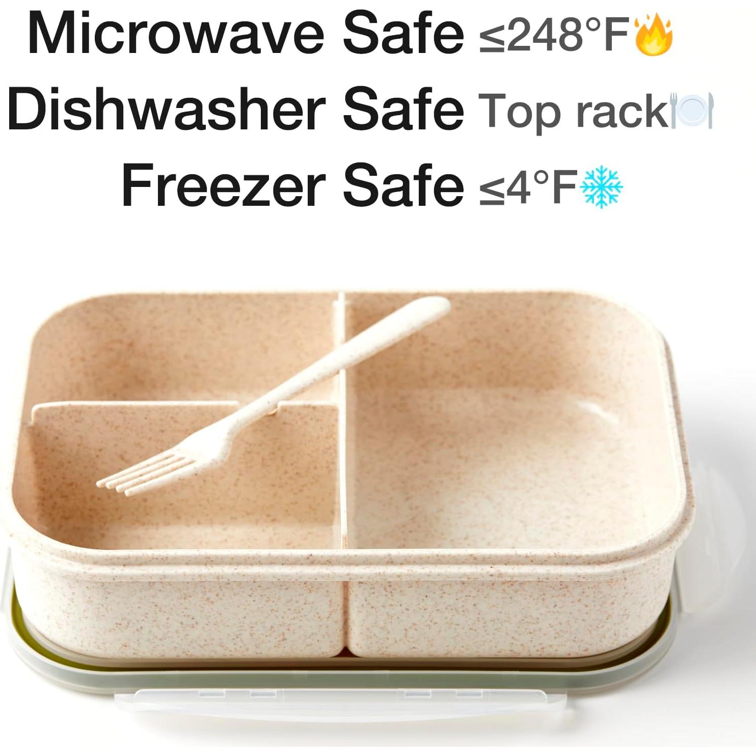 Caja Bento SEVENY Fibra de Trigo Natural Blanca 1.15L