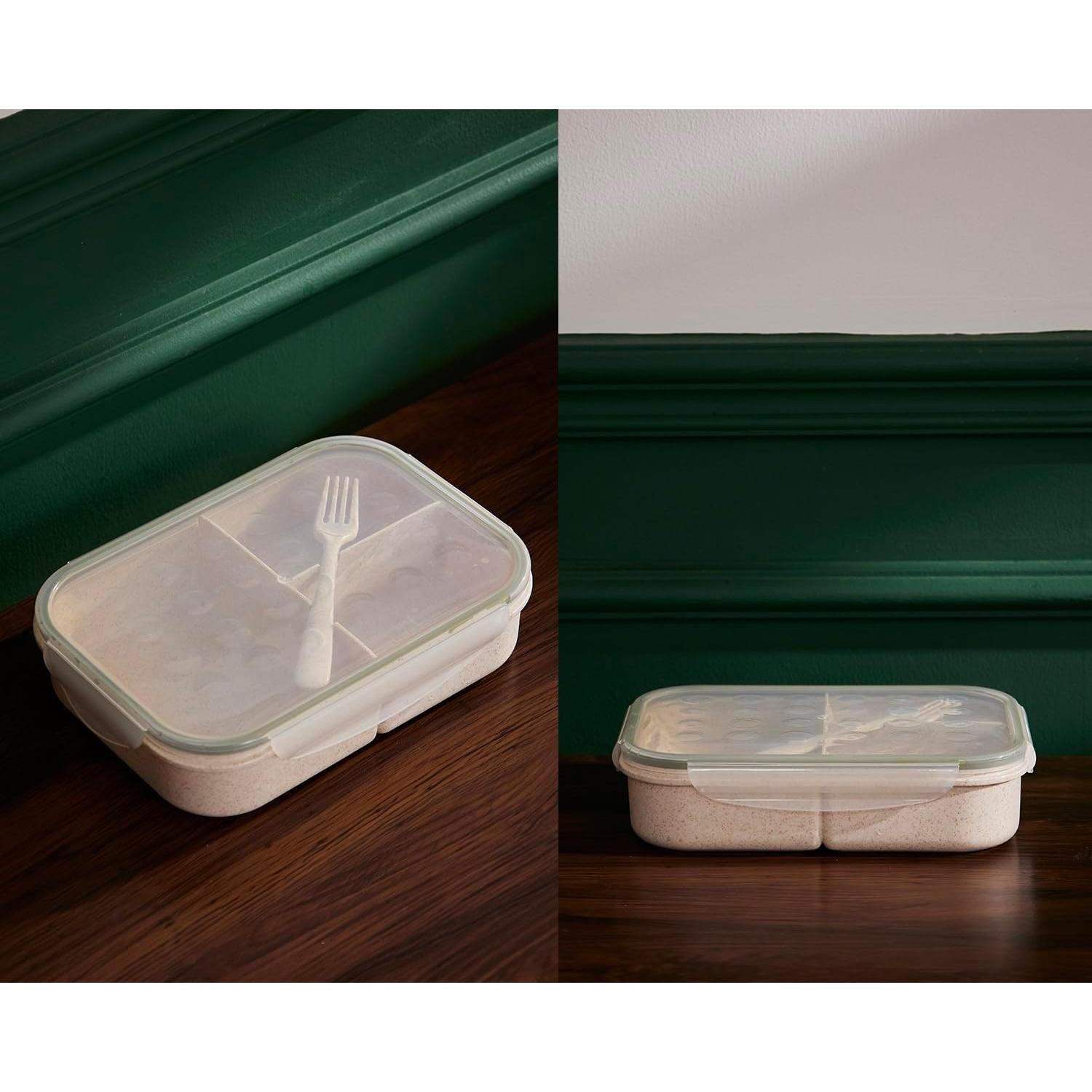 Caja Bento SEVENY Fibra de Trigo Natural Blanca 1.15L