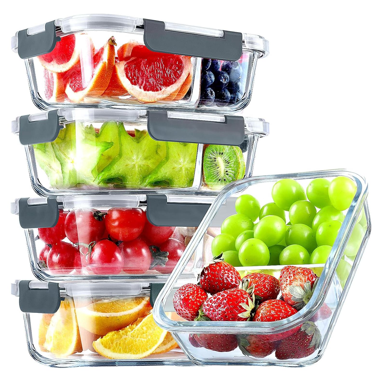 Set de 5 Contenedores de Vidrio Herméticos VERONES 36 oz