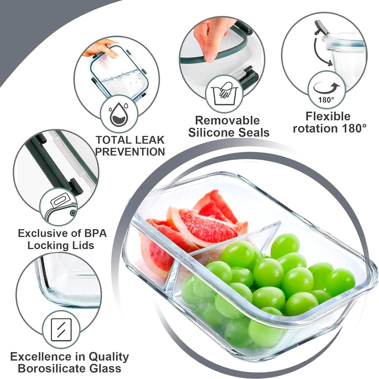 Set de 5 Contenedores de Vidrio Herméticos VERONES 36 oz