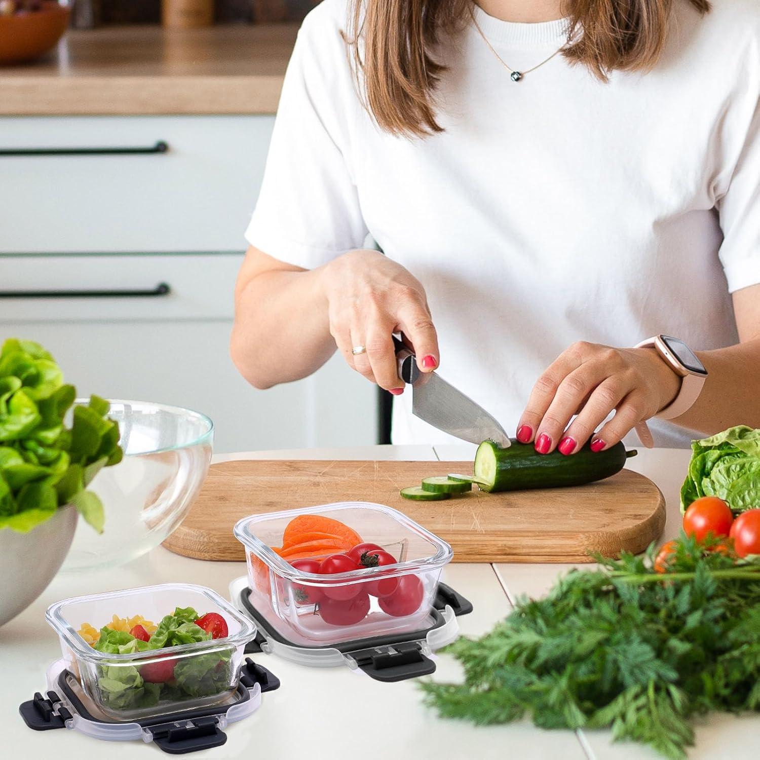 Contenedores de Comida Bariátrica Nafhone 3 Pzas 1 Taza Vidrio