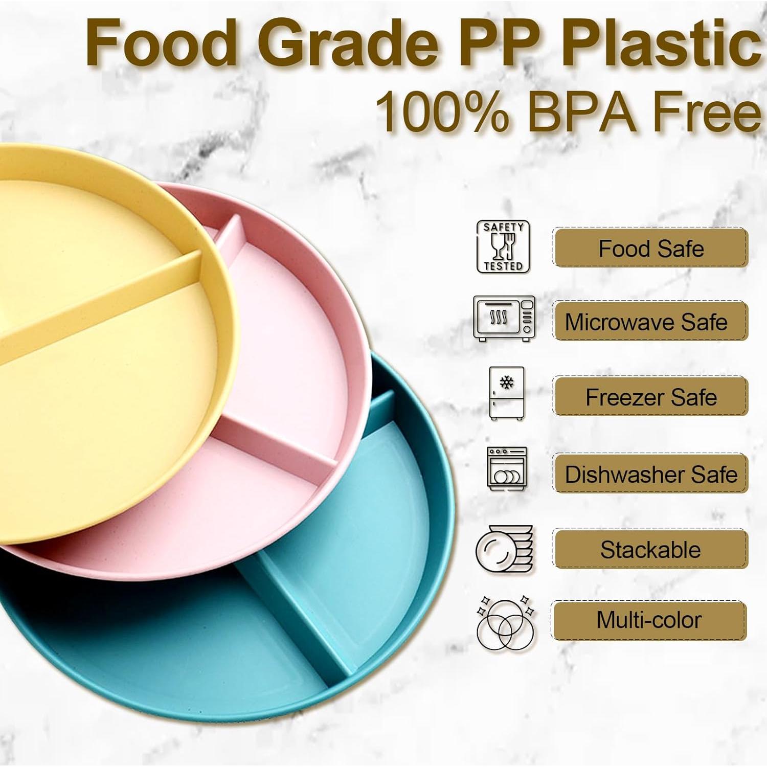 Platos Divididos CrazyTerra 9 Pulgadas BPA Libre - 8 Paquetes