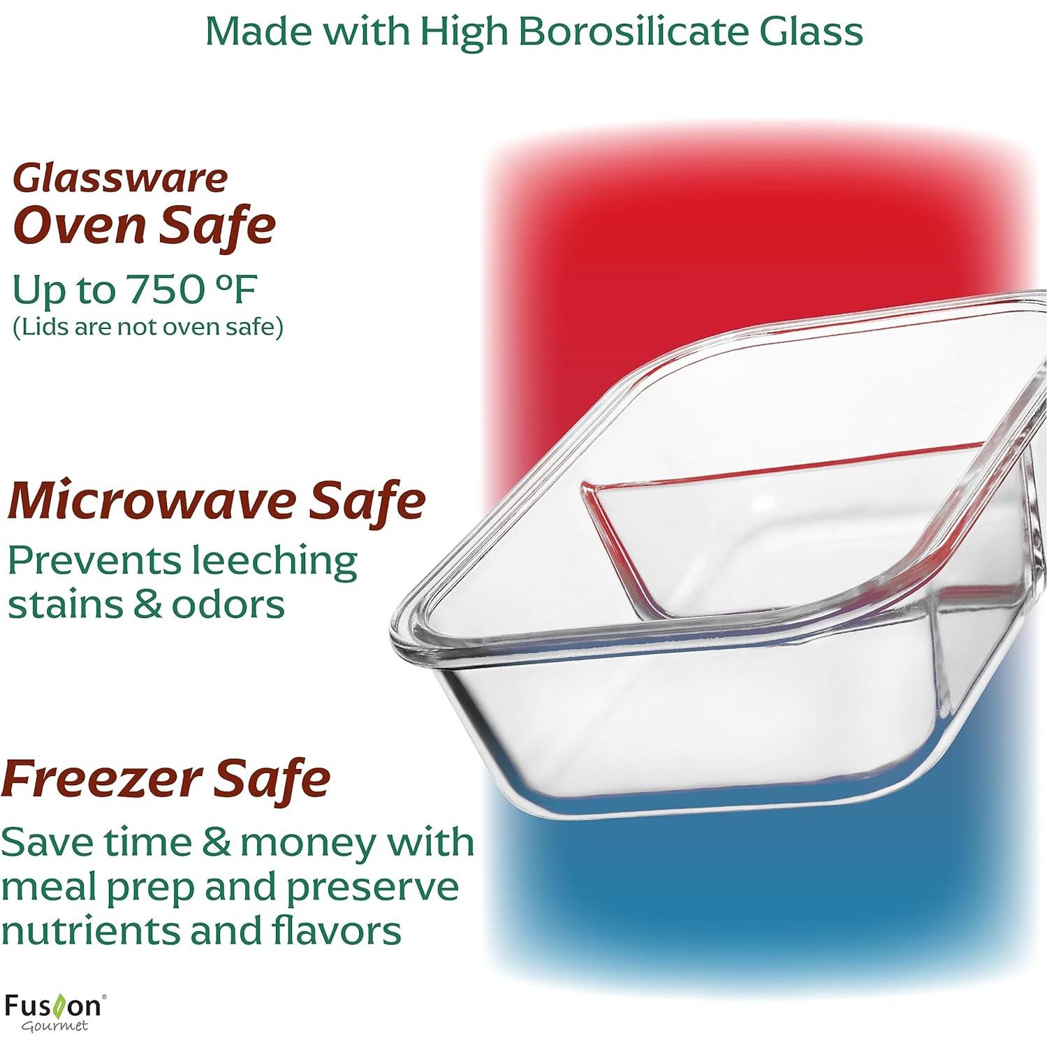 Contenedores de Vidrio Fusion Gourmet 8 Piezas 975ml y 133ml