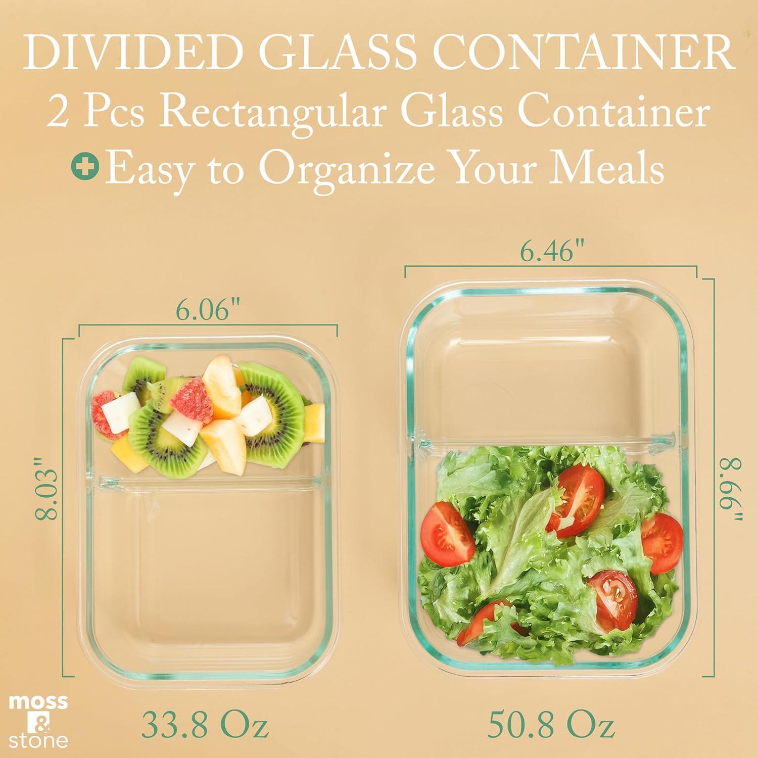 Juego de Contenedores de Alimentos de Vidrio Moss & Stone 2 Piezas