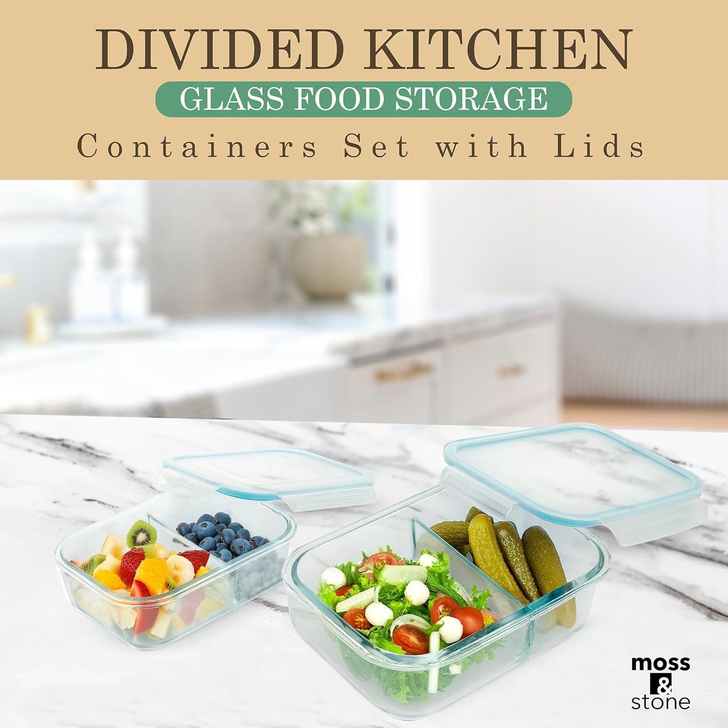 Juego de Contenedores de Alimentos de Vidrio Moss & Stone 2 Piezas