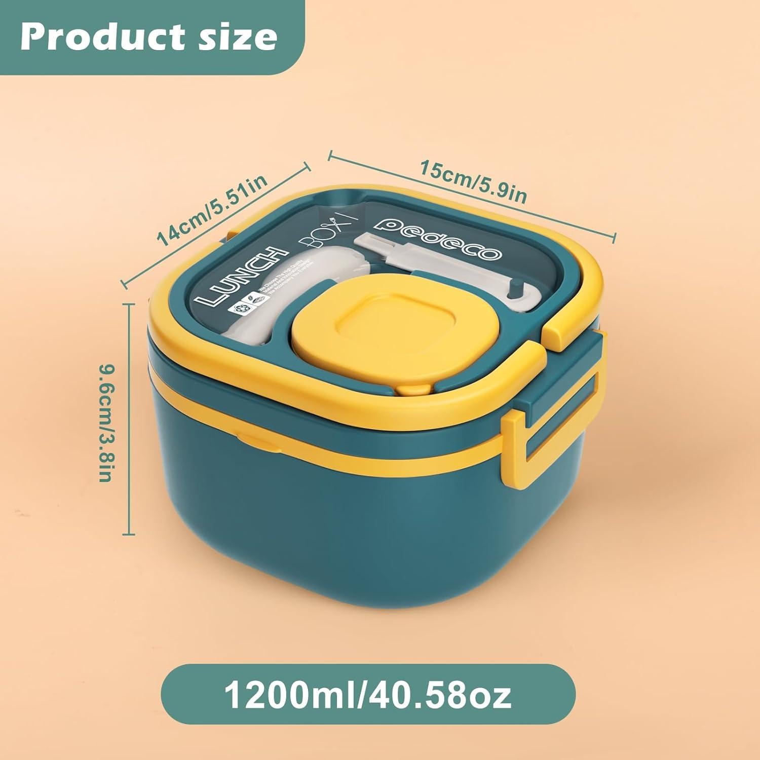 Caja Bento PEDECO Azul 1200 ml Apta Microondas y Lavavajillas