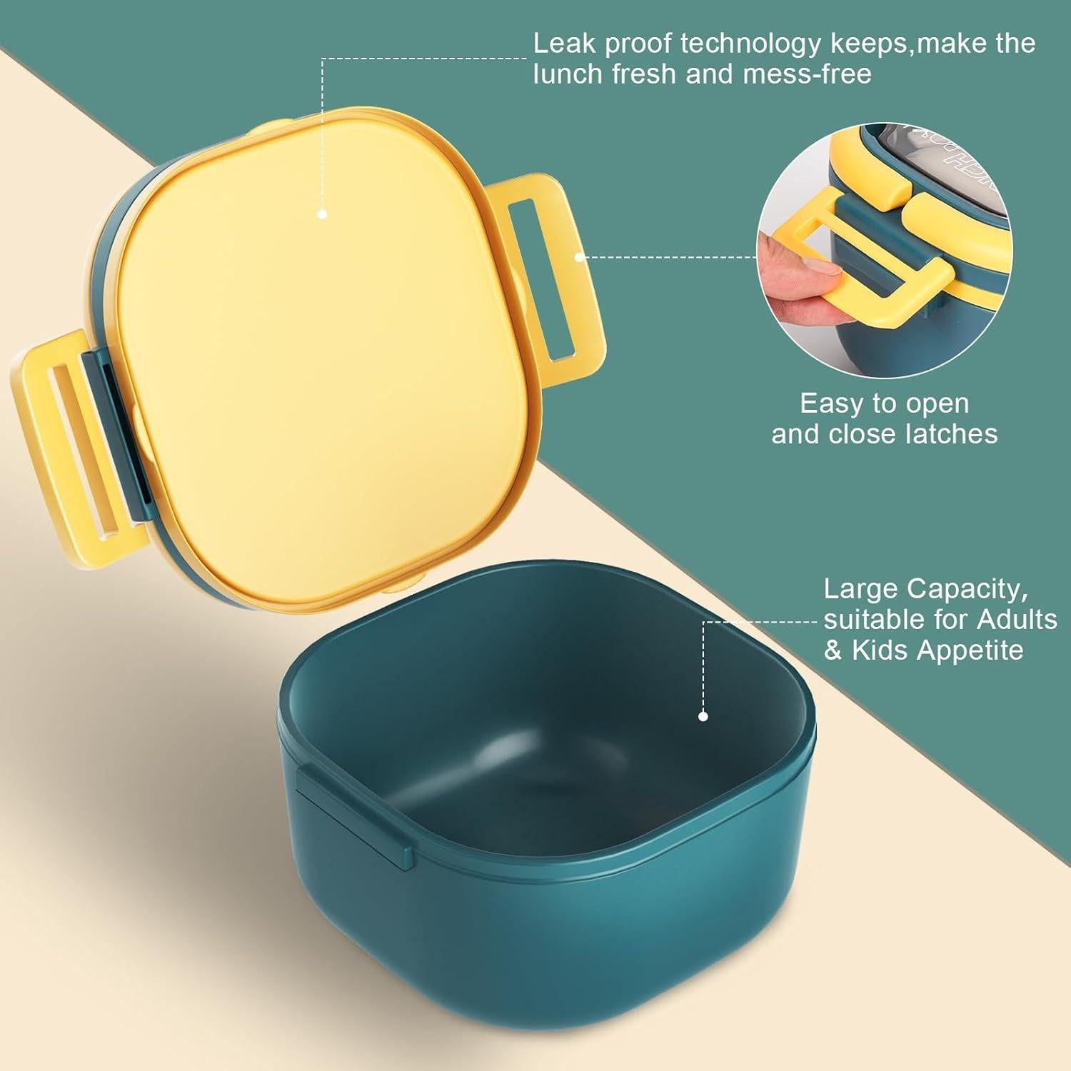 Caja Bento PEDECO Azul 1200 ml Apta Microondas y Lavavajillas