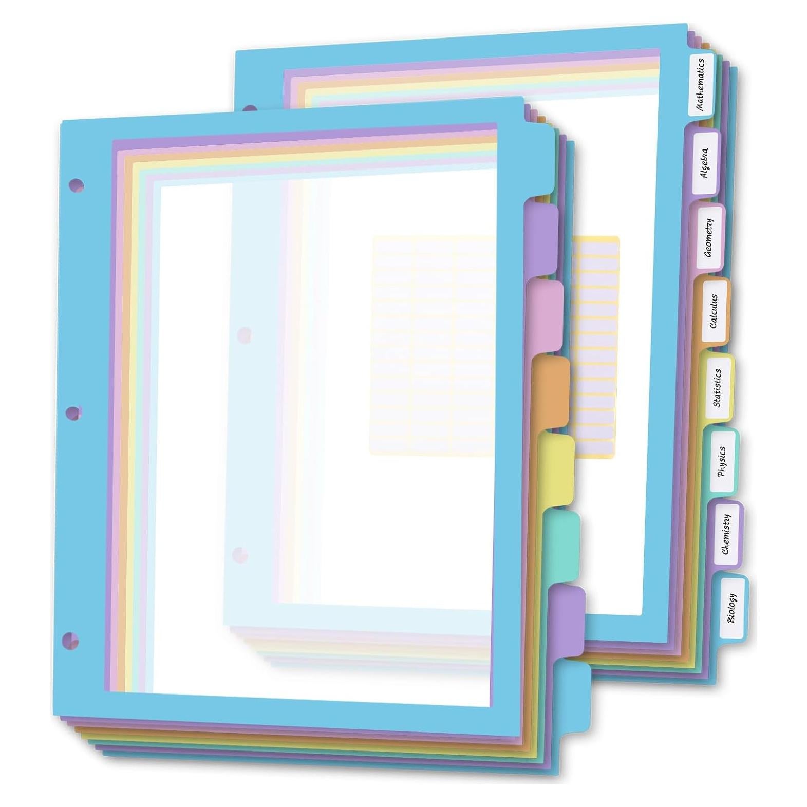Separadores de Carpeta XUCHUN 16 Pcs Multicolor 8 Pestañas