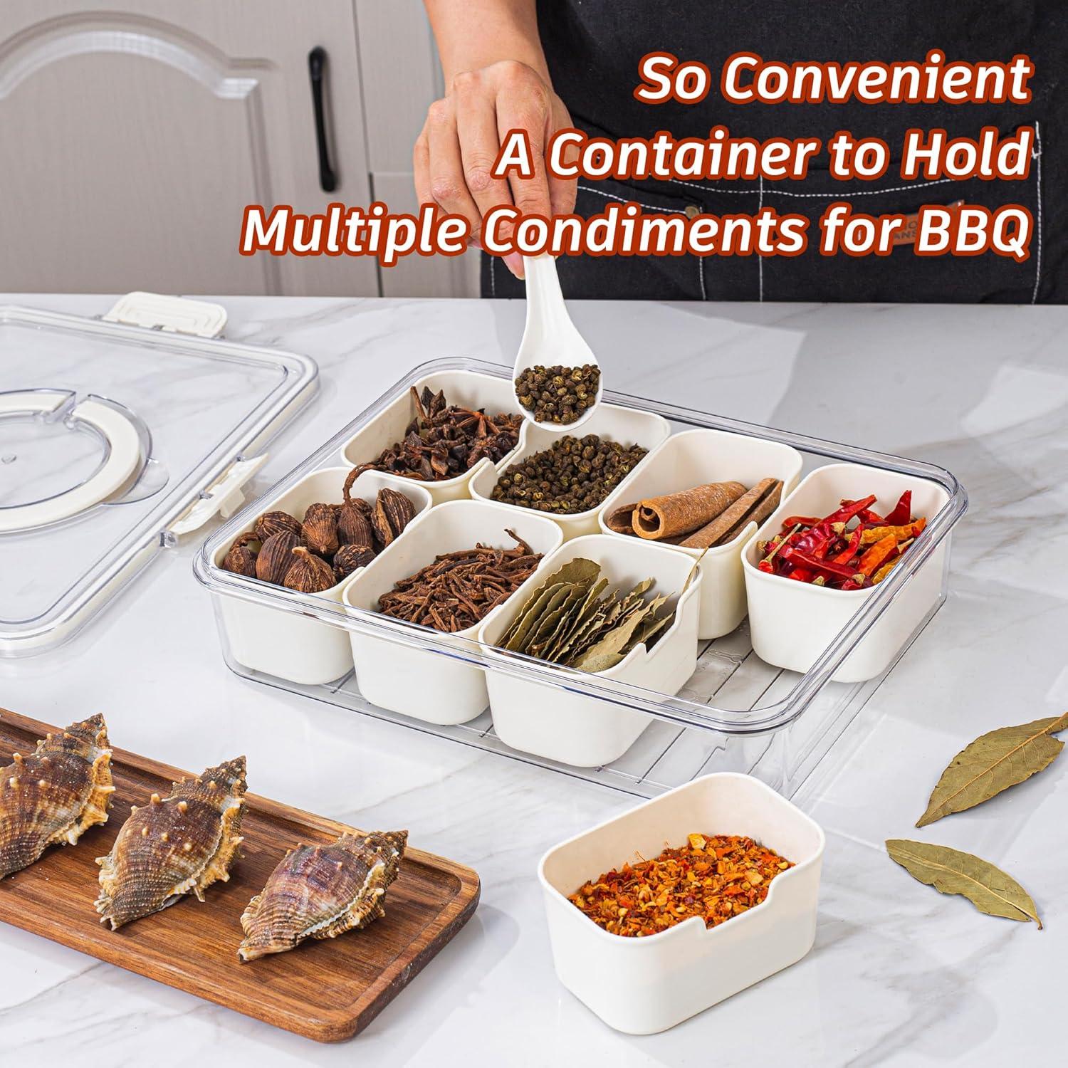 Bandeja de Servicio Dividida Dingerjar 8 Compartimentos Blanca