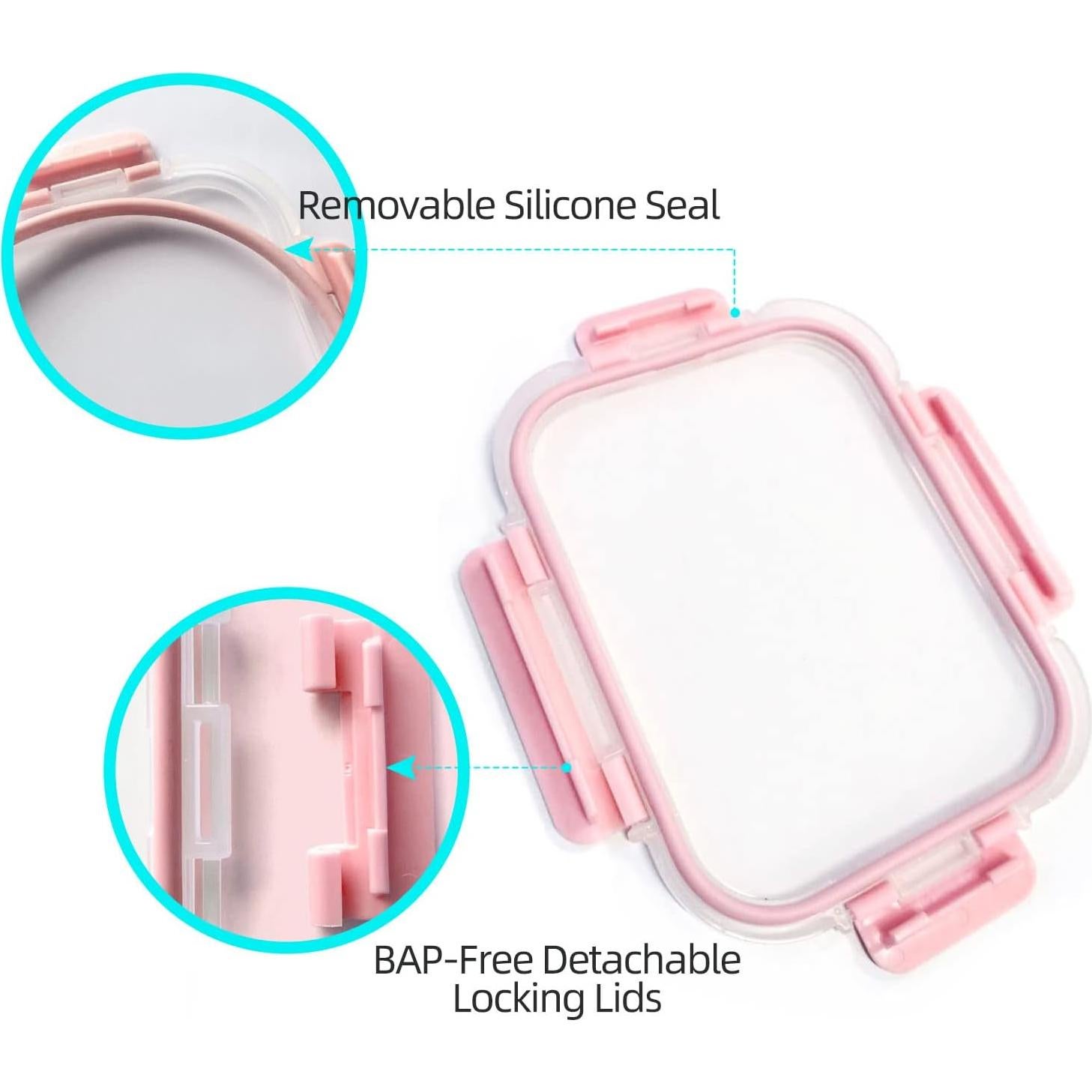 Contenedores de Vidrio UMEIED 5 Paquete 2 Compartimentos 1.07L