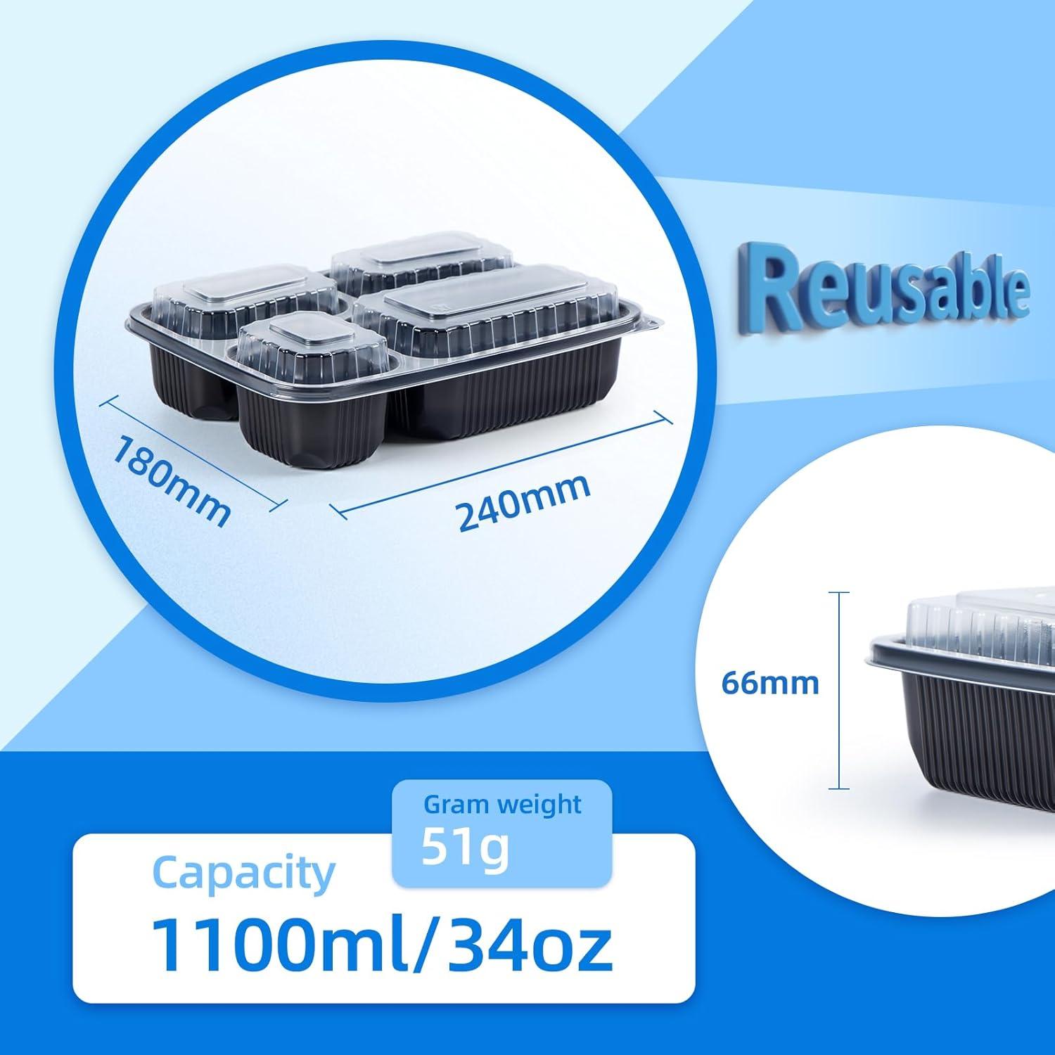 Contenedores para Llevar YANGRUI 34oz 40 Piezas A Prueba de Fugas