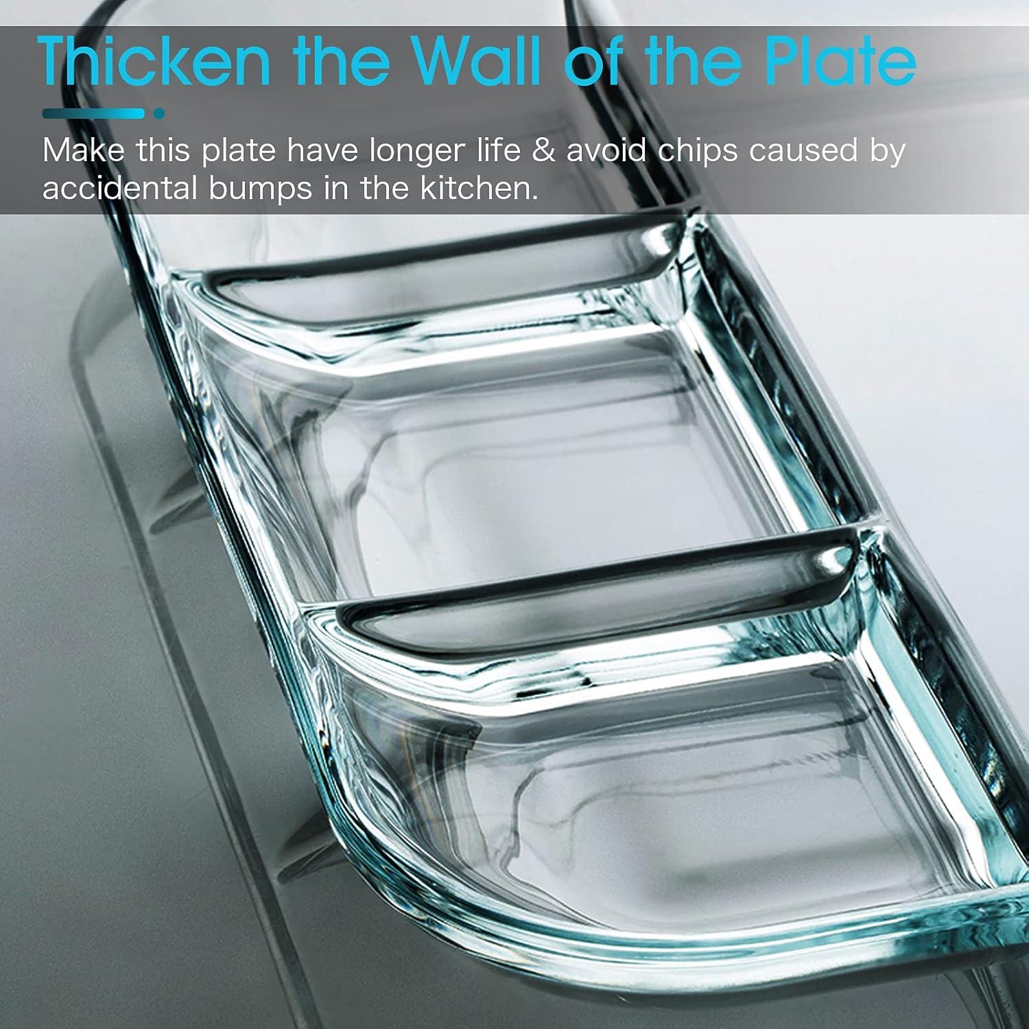 Plato Dividido de Vidrio NUTRIUPS 25.4 cm Cuadrado