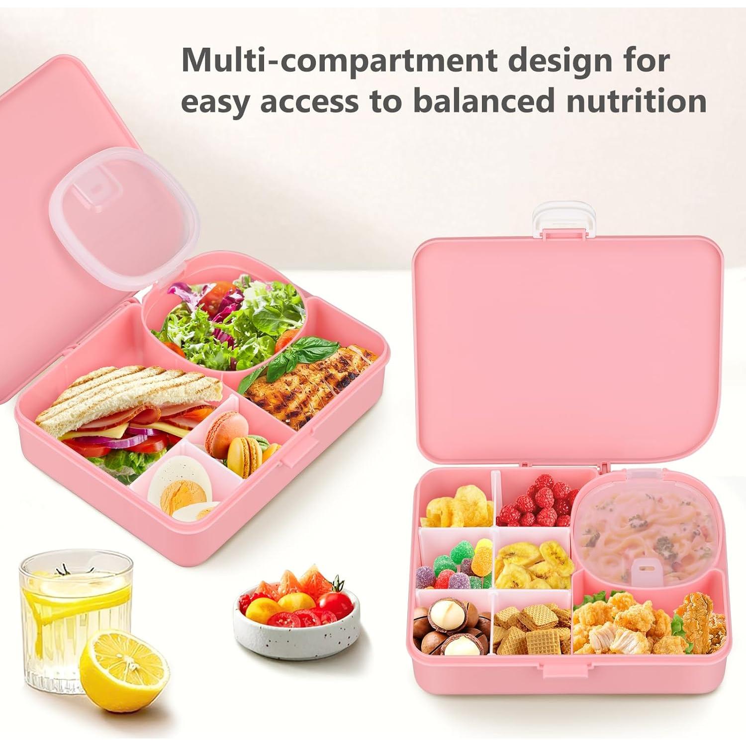 Caja de Almuerzo JOOPETALK Rosa 880ml 8 Compartimentos a Prueba de Fugas