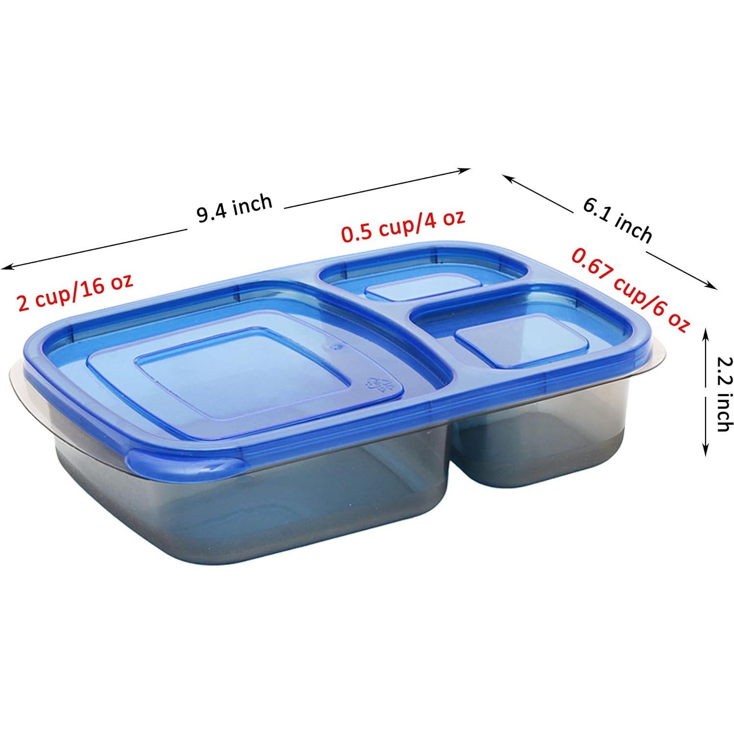 Youngever 7 Sets Bento Box - Recipientes de Comida 3 Compartimentos