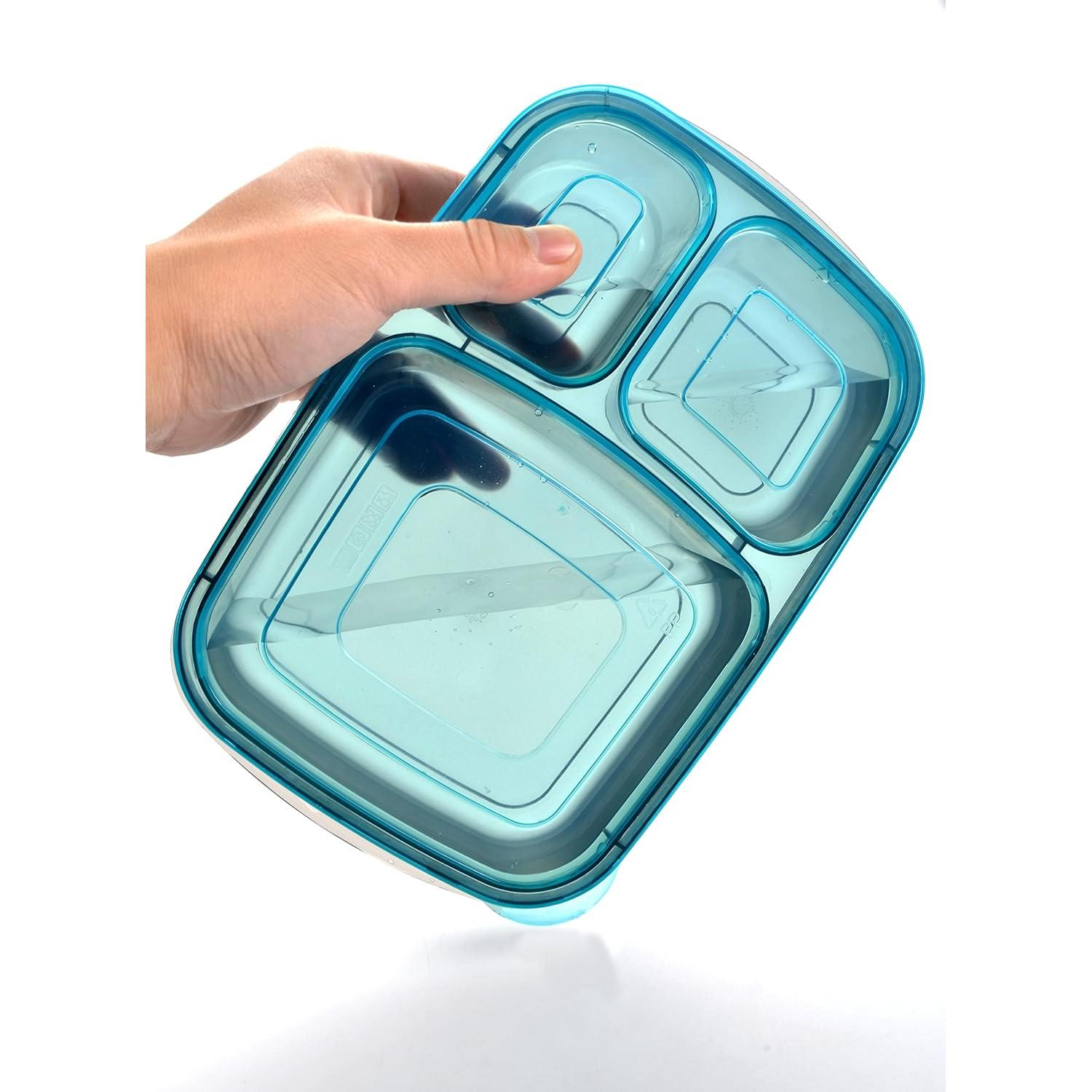 Youngever 7 Sets Bento Box - Recipientes de Comida 3 Compartimentos