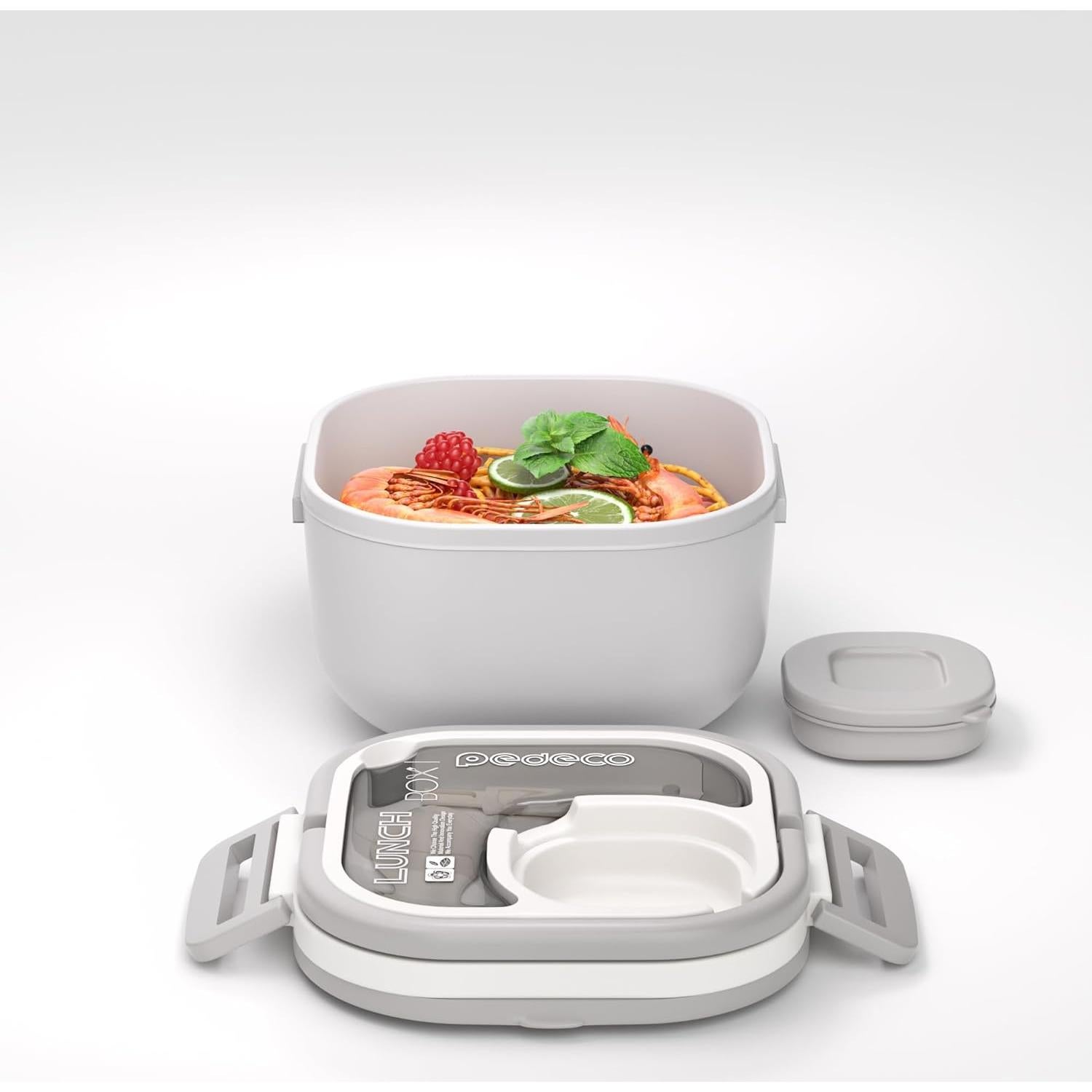 Caja Bento PEDECO Blanca - Contenedor de Comida 1200ml Apta Microondas