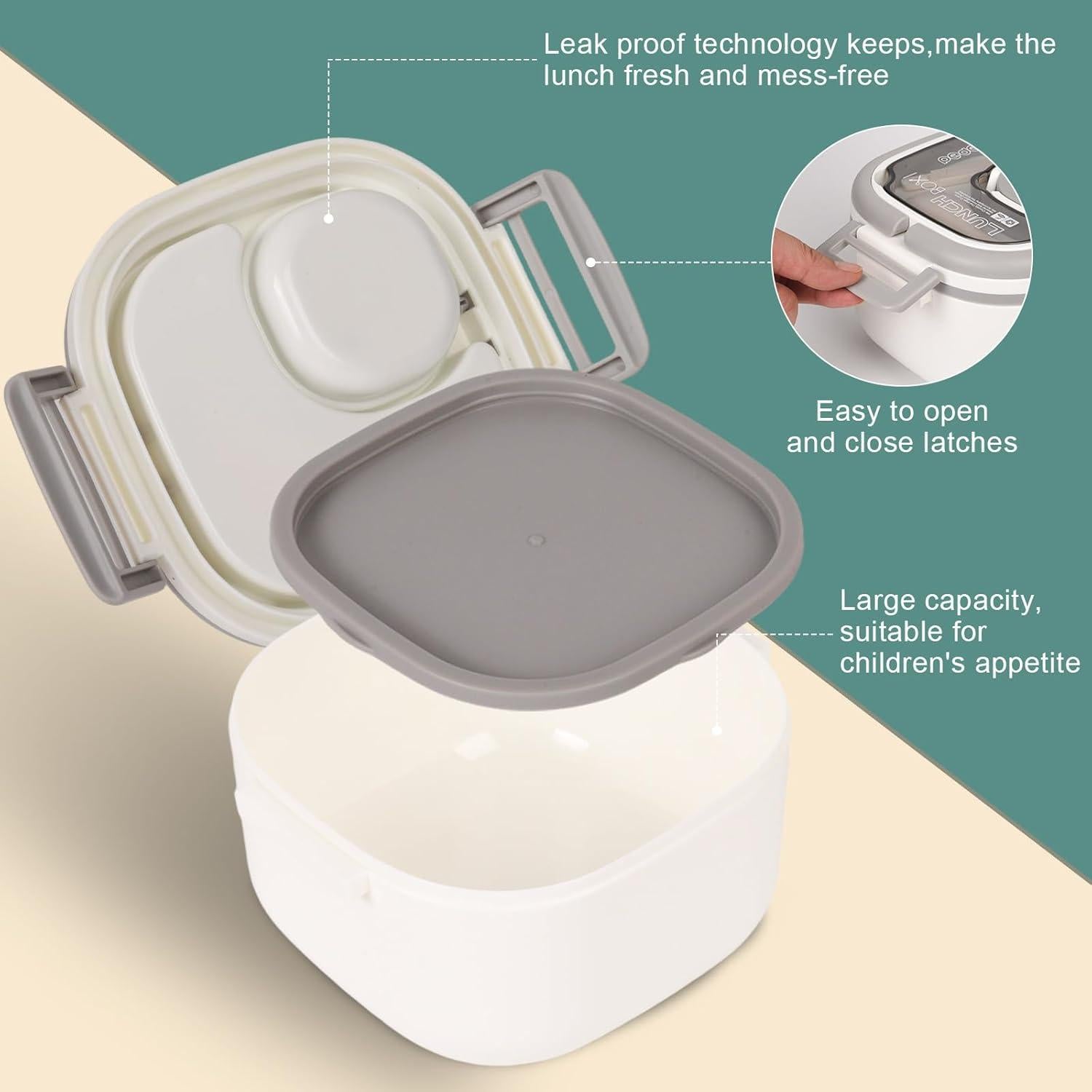 Caja Bento PEDECO Blanca - Contenedor de Comida 1200ml Apta Microondas