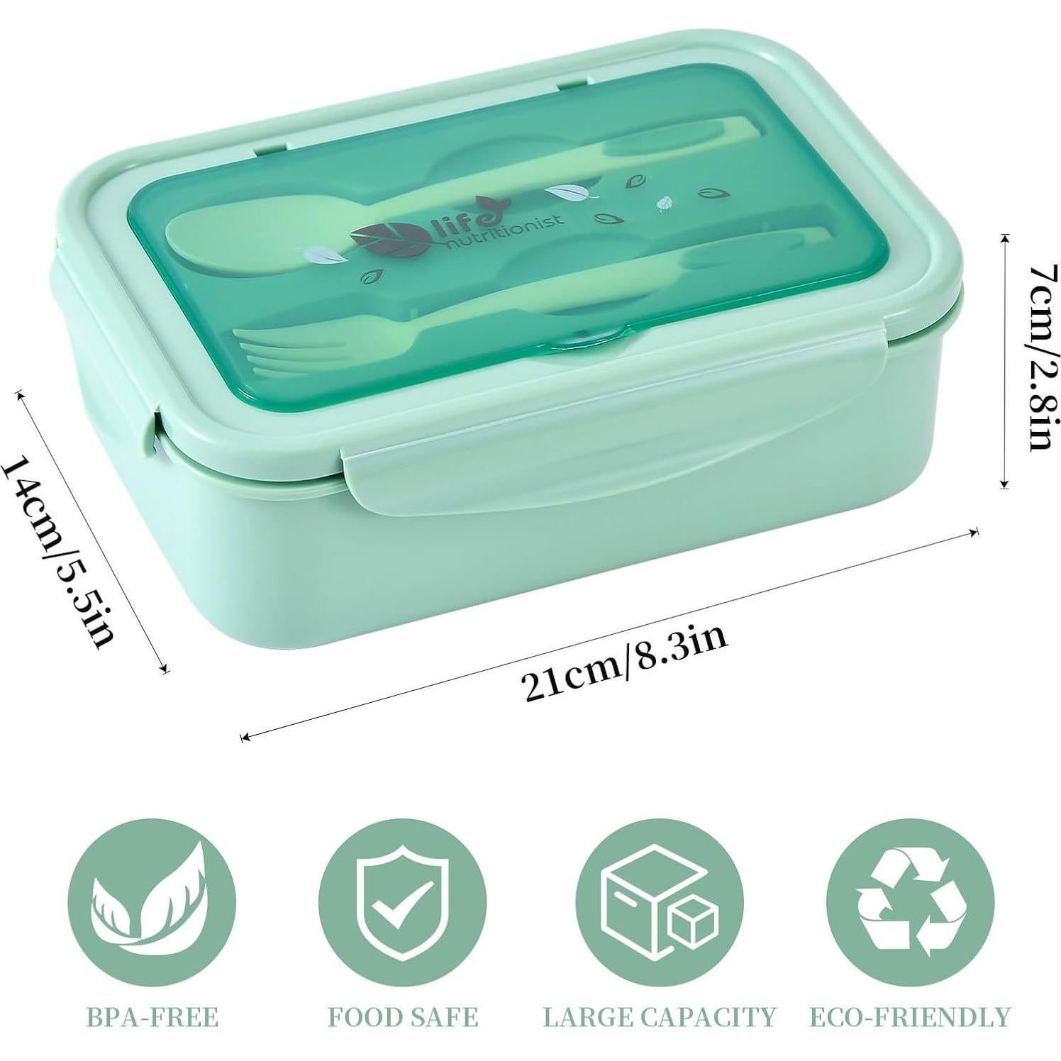 Contenedor de Almuerzo Bento UPTRUST Verde 1400ml A Prueba de Fugas