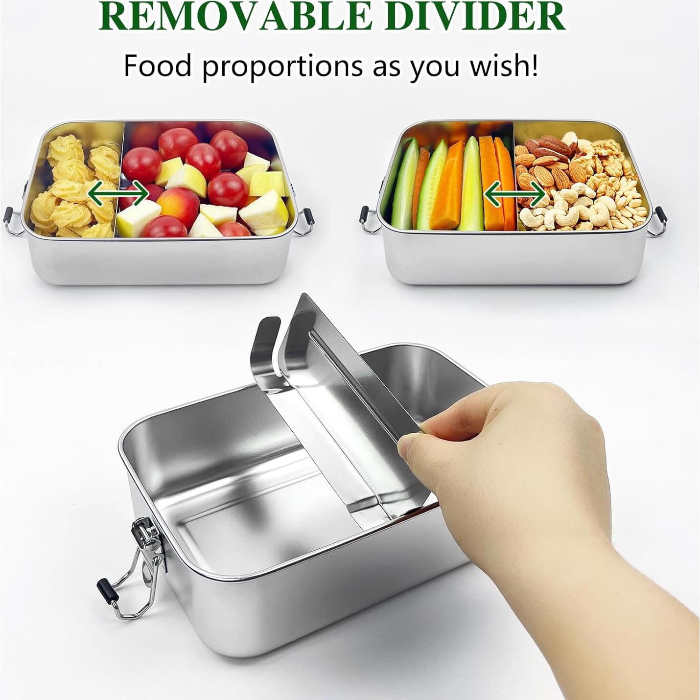 Caja Bento Acero Inoxidable Anatole 1400ml Hermética Apta Lavavajillas