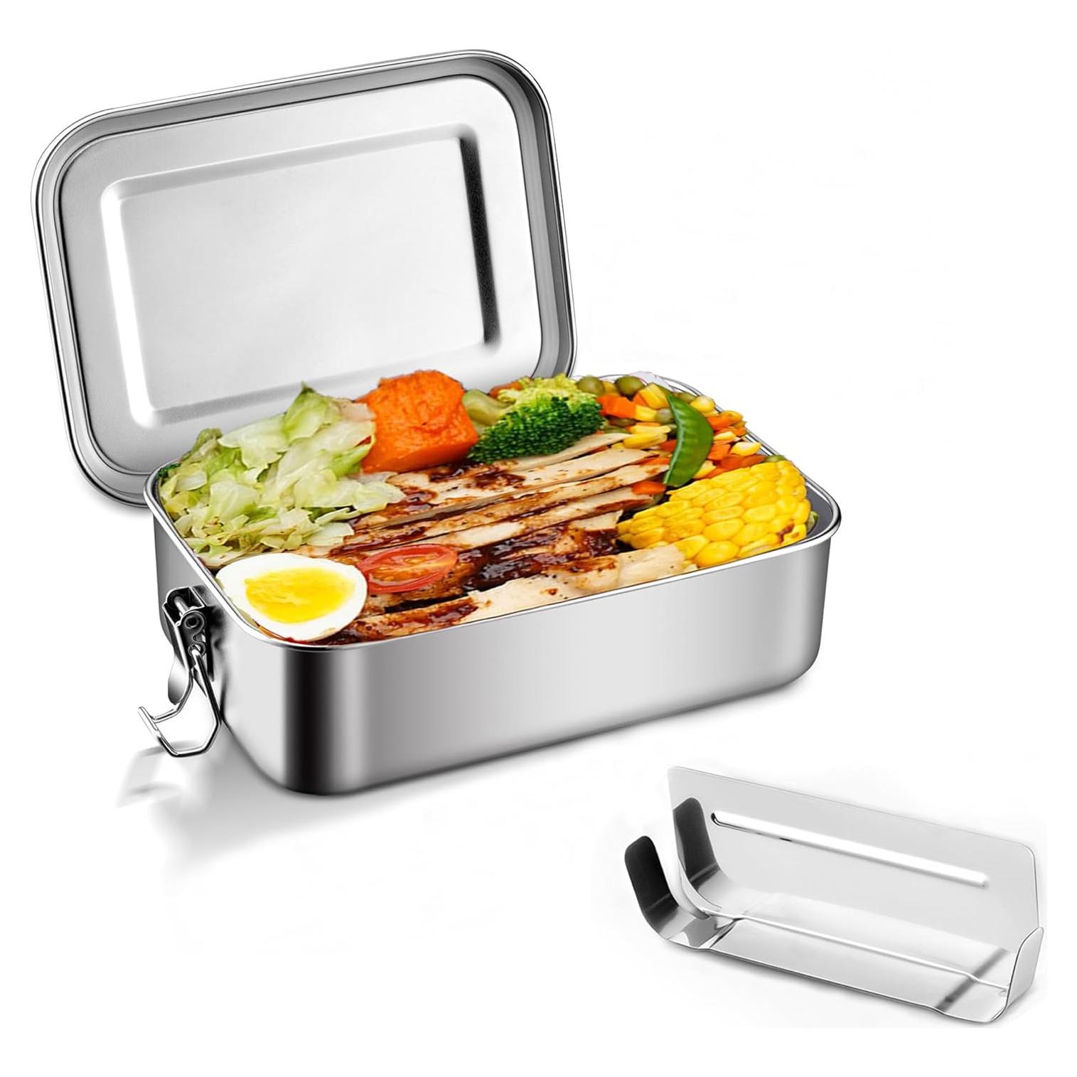 Caja Bento Acero Inoxidable 18/8 1400ml A Prueba de Fugas