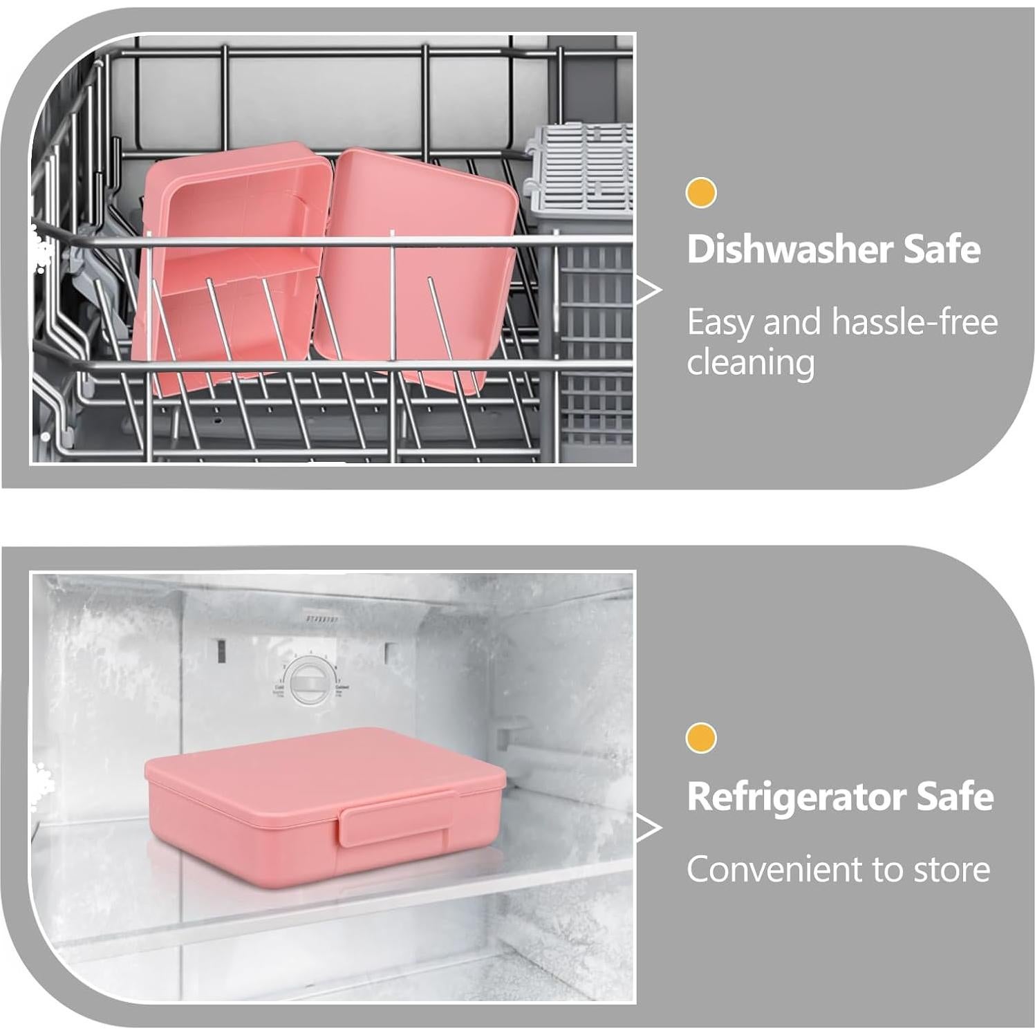 Caja Bento para Niños JOOPETALK - 2 Unidades, 10 Compartimentos, Rosa