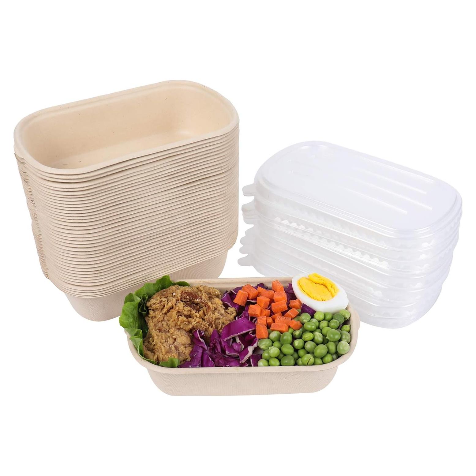 Tazones desechables de papel 23 oz con tapa - 50 unidades