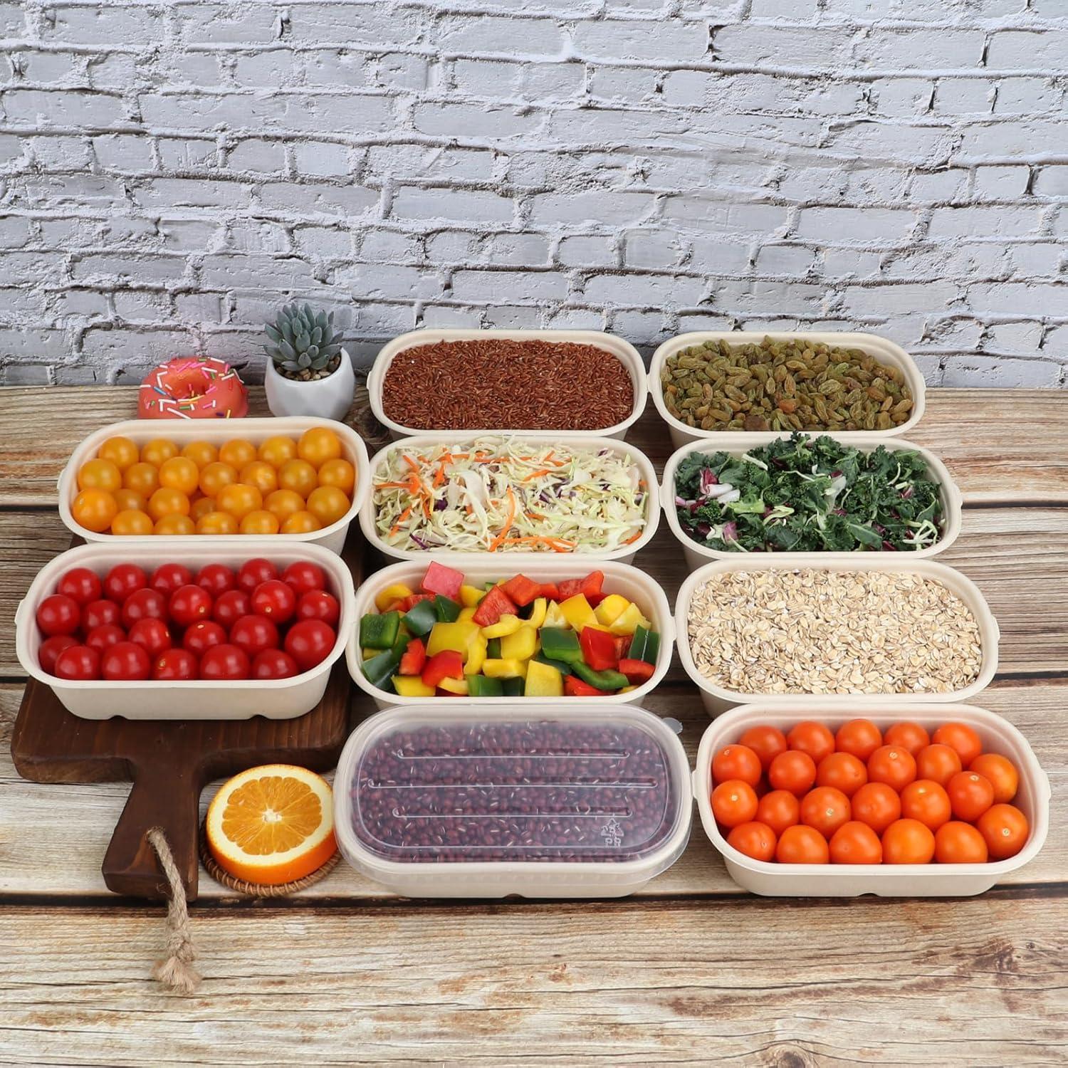 Tazones desechables de papel 23 oz con tapa - 50 unidades