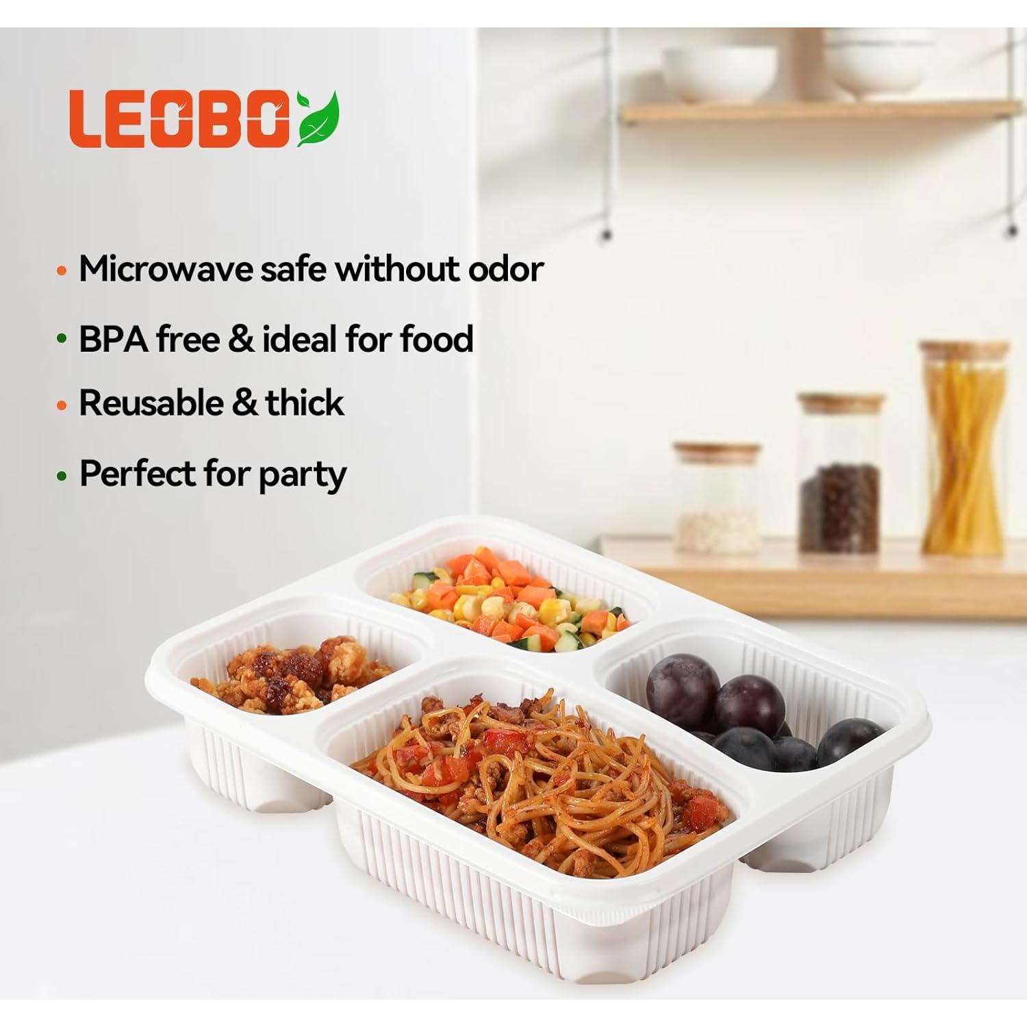 Contenedor de Comida LEOBOX 40 Piezas 1006 ml 4 Compartimentos