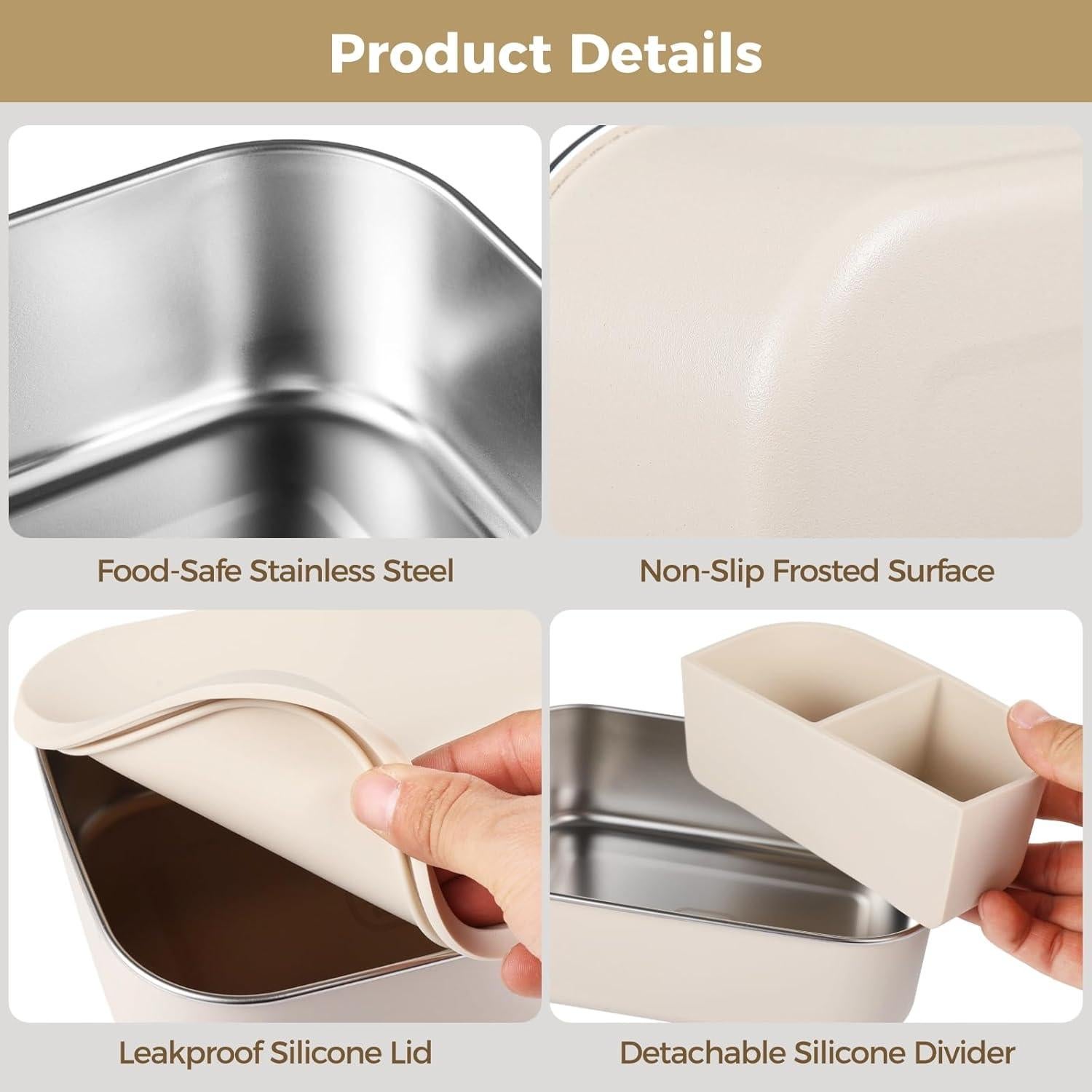 Conjunto 2 Cajas Bento Acero Inoxidable OMISTAR 1200 ml