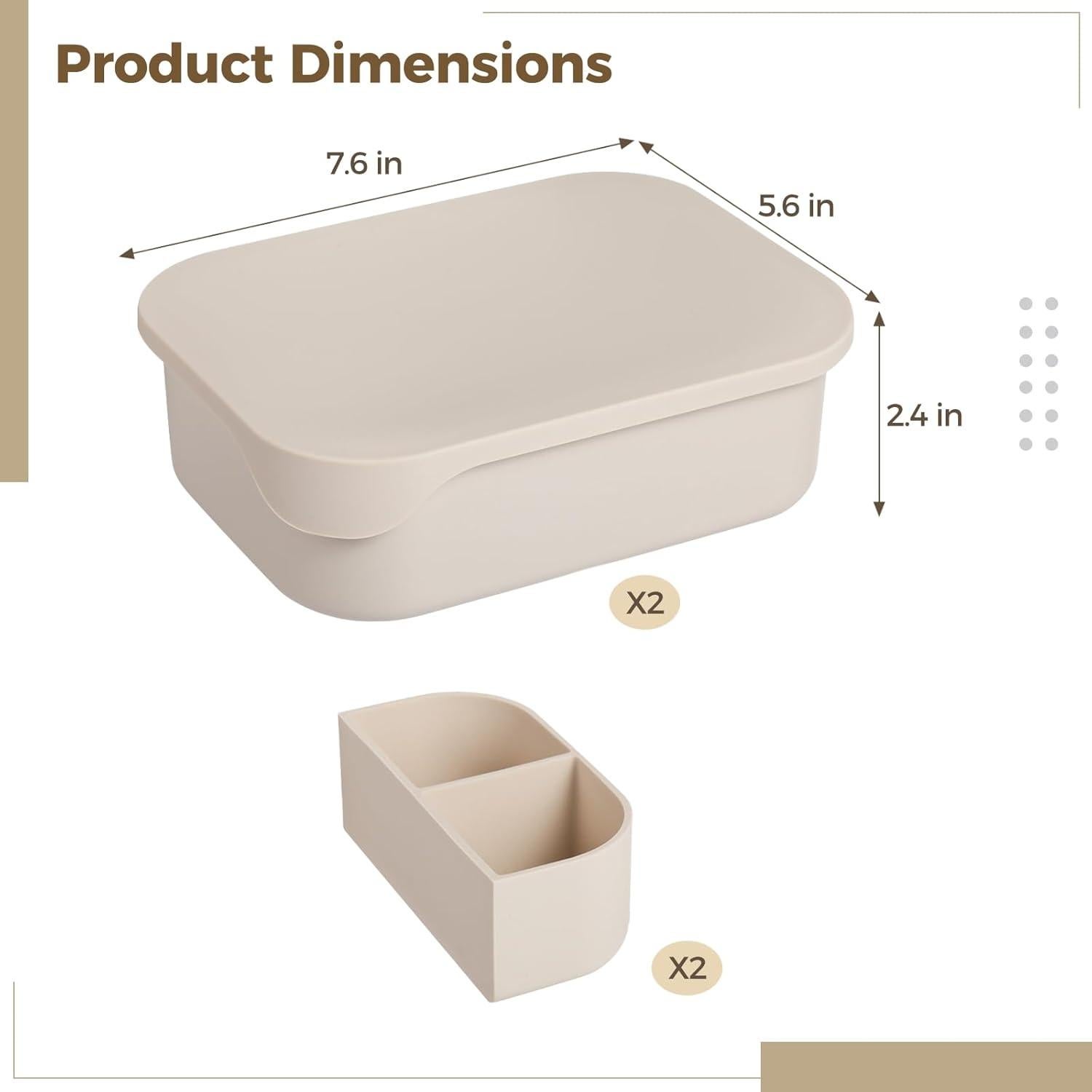 Conjunto 2 Cajas Bento Acero Inoxidable OMISTAR 1200 ml