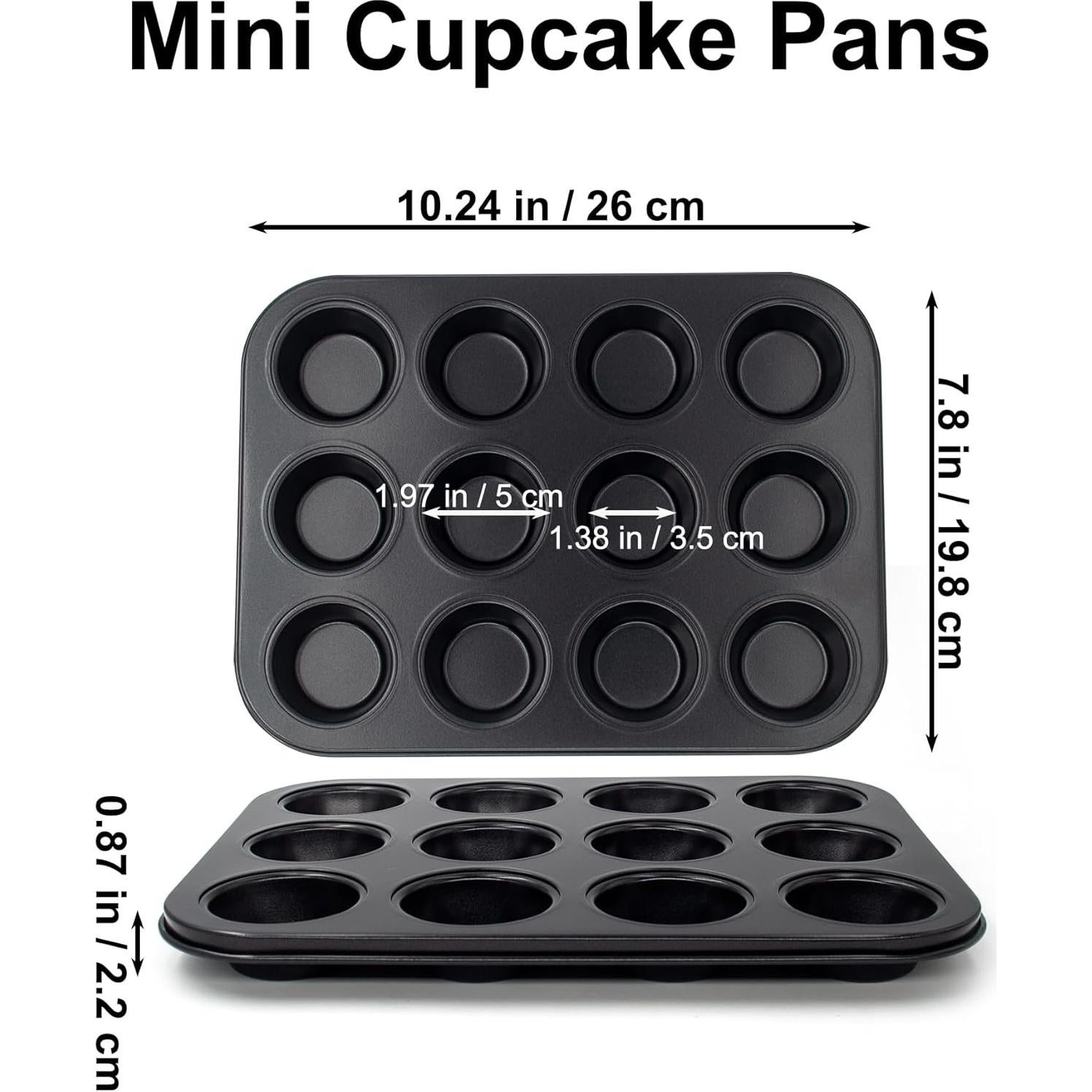 Sartenes para Mini Muffins Bakexcel 2 Juegos de 12 Tazas