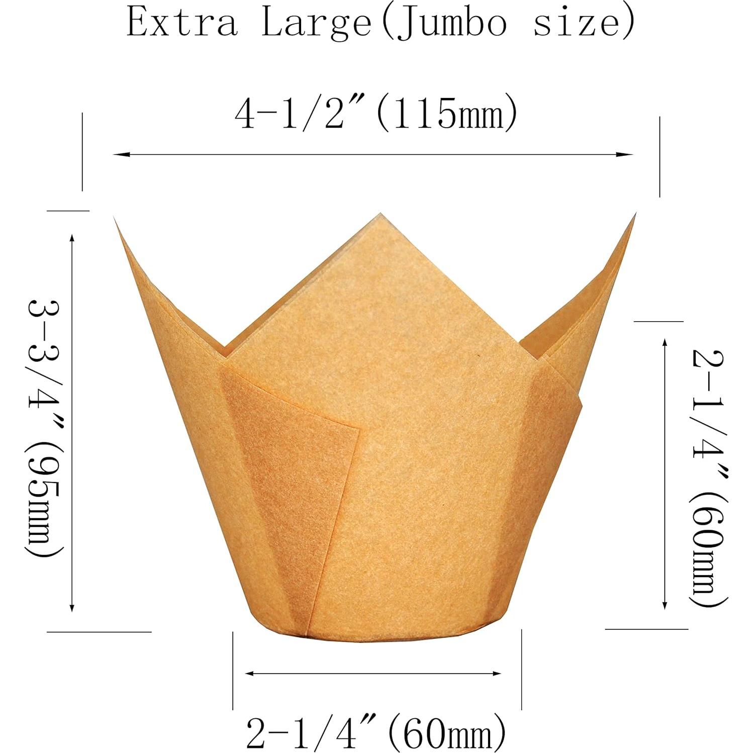 Tazas de papel para cupcakes Jumbo QLSmypkg 125 piezas