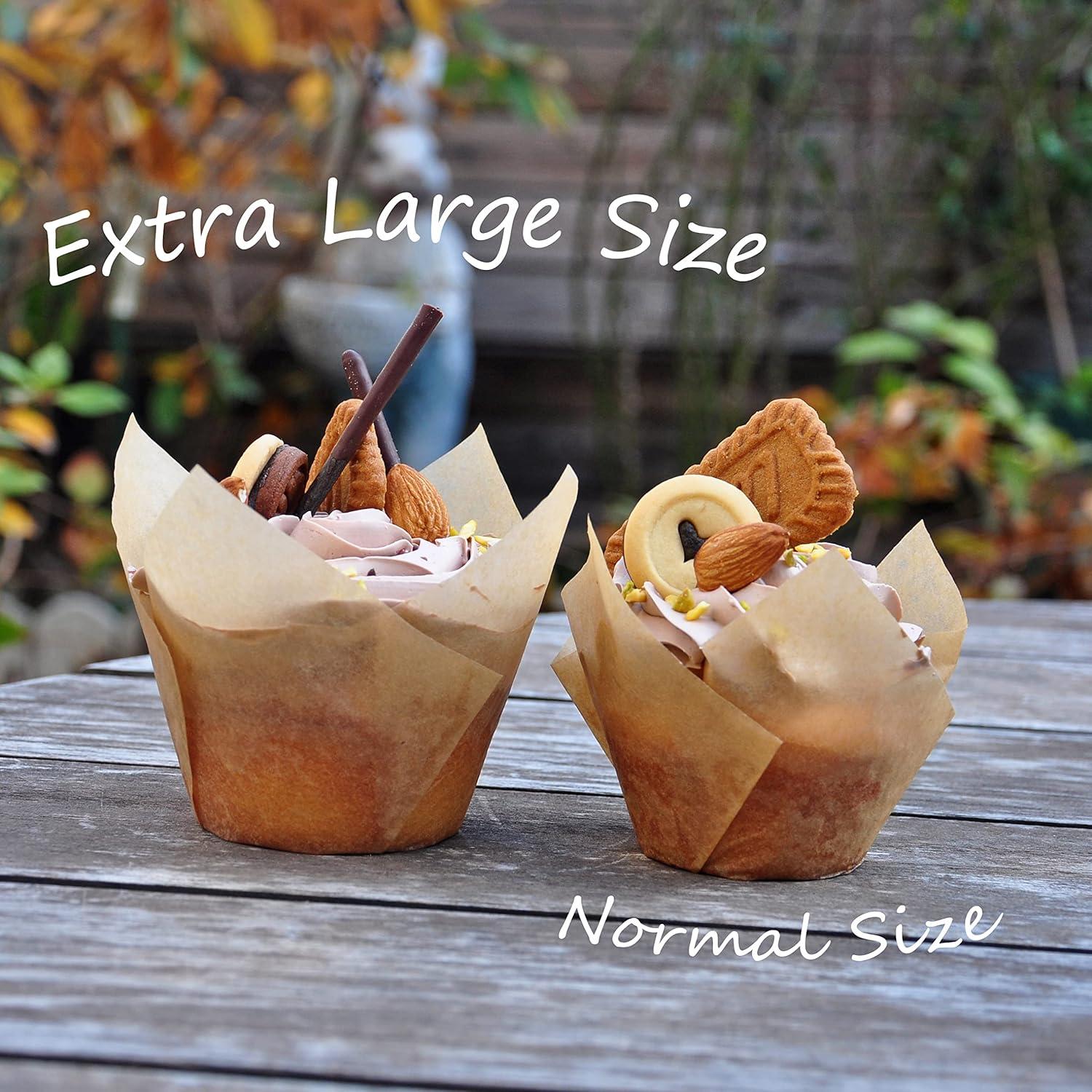 Tazas de papel para cupcakes Jumbo QLSmypkg 125 piezas