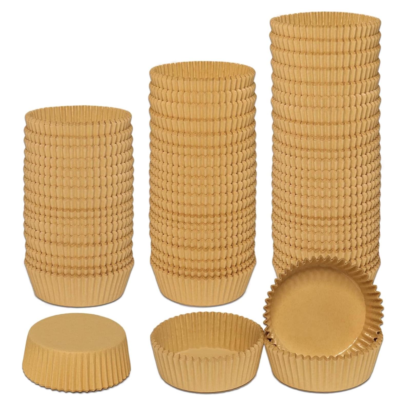 Forros de Cupcake Jumbo Goalfly 200 Pcs Papel Marrón 9 cm