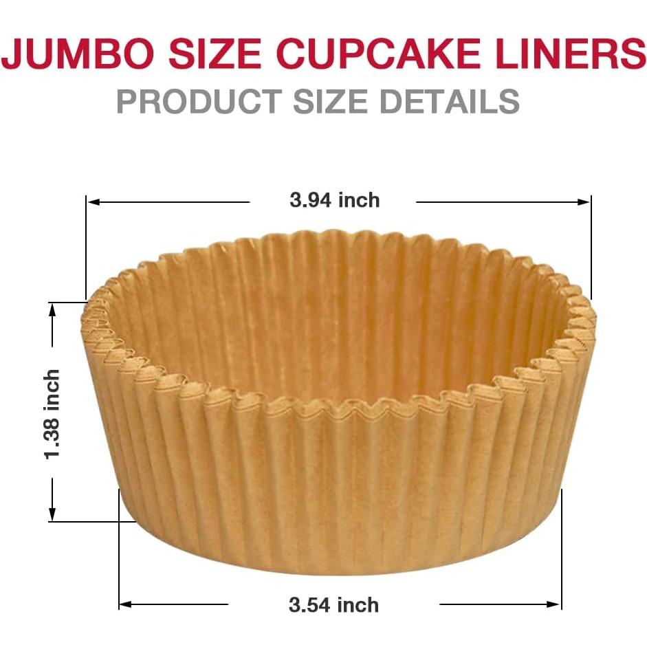 Forros de Cupcake Jumbo Goalfly 200 Pcs Papel Marrón 9 cm