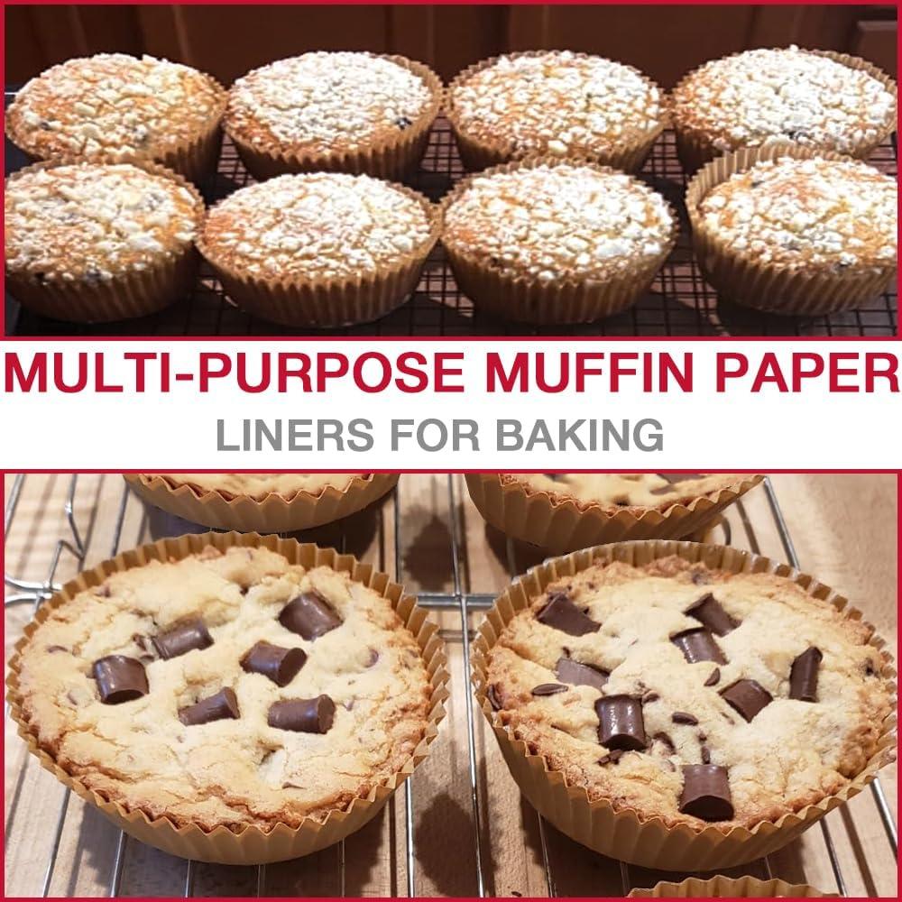 Forros de Cupcake Jumbo Goalfly 200 Pcs Papel Marrón 9 cm