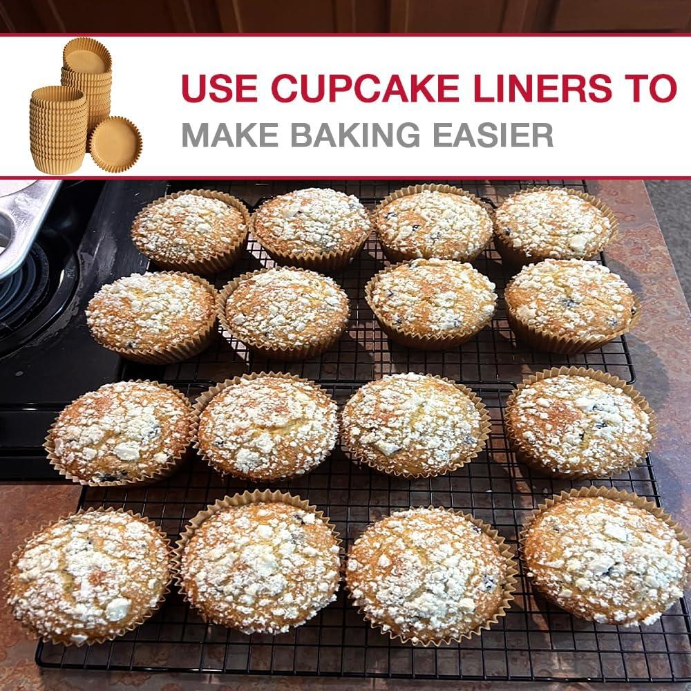 Forros de Cupcake Jumbo Goalfly 200 Pcs Papel Marrón 9 cm