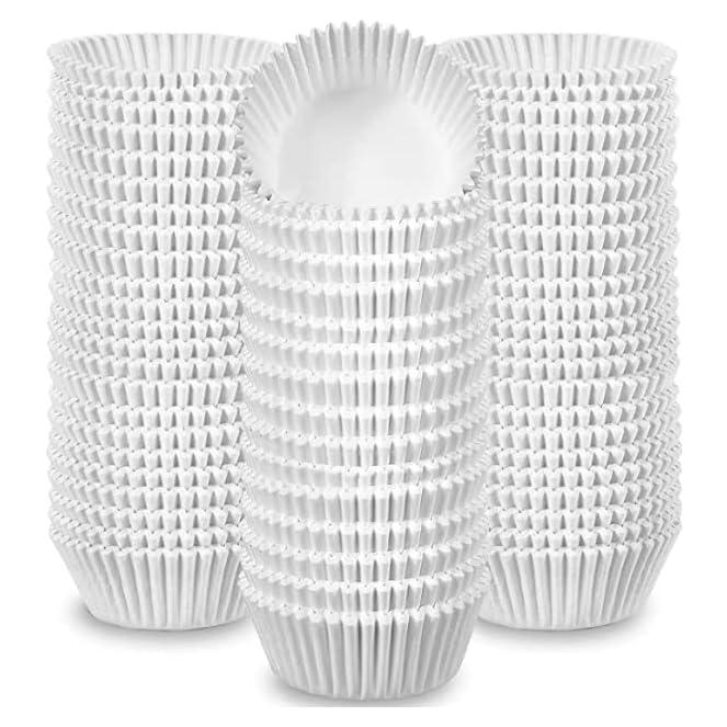 100 Forros de Muffin Jumbo HOUZZKINGZ Blancos 6 cm Redondos