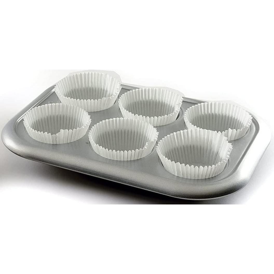 100 Forros de Muffin Jumbo HOUZZKINGZ Blancos 6 cm Redondos