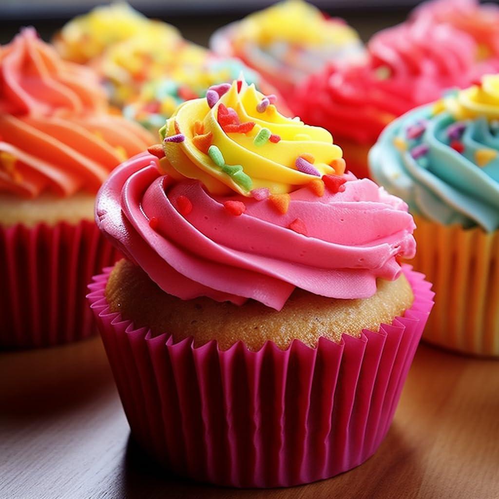 Forros de Cupcake Jumbo 300 pcs GoldenBakeryFamily Arcoíris