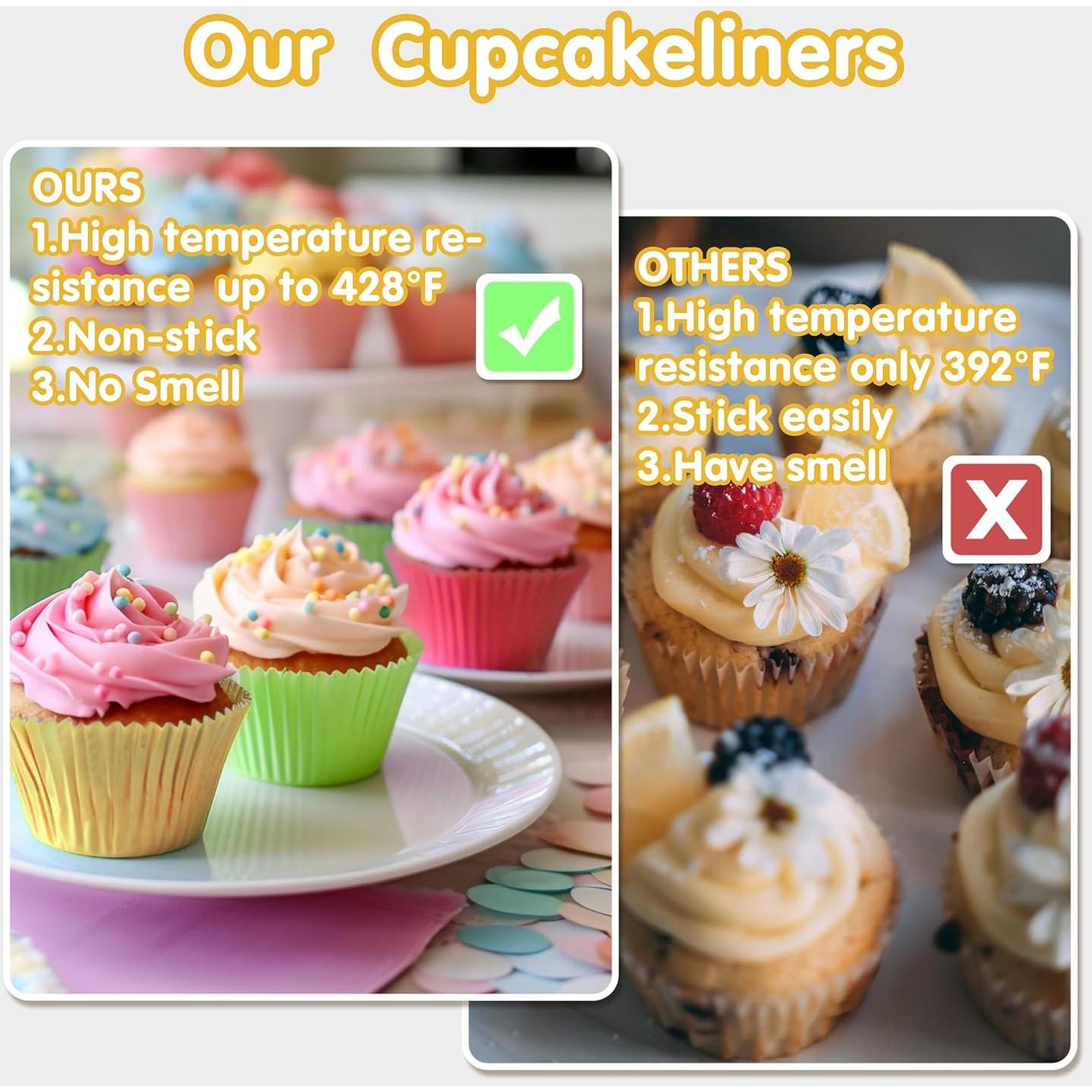 Forros de Cupcake Jumbo 300 pcs GoldenBakeryFamily Arcoíris