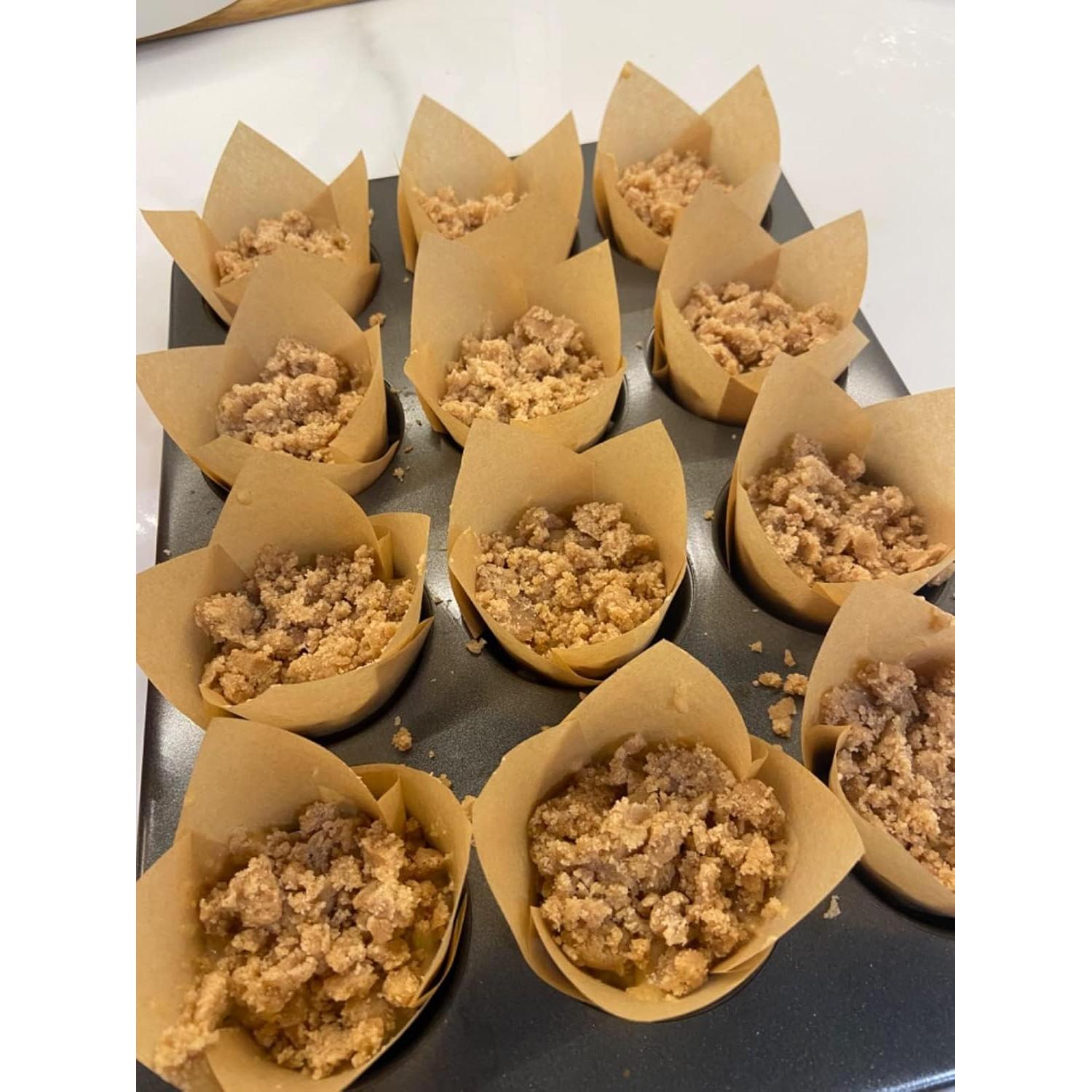 100 Moldes para Hornear Cupcakes Tulipán DC QZHMKJ Natural