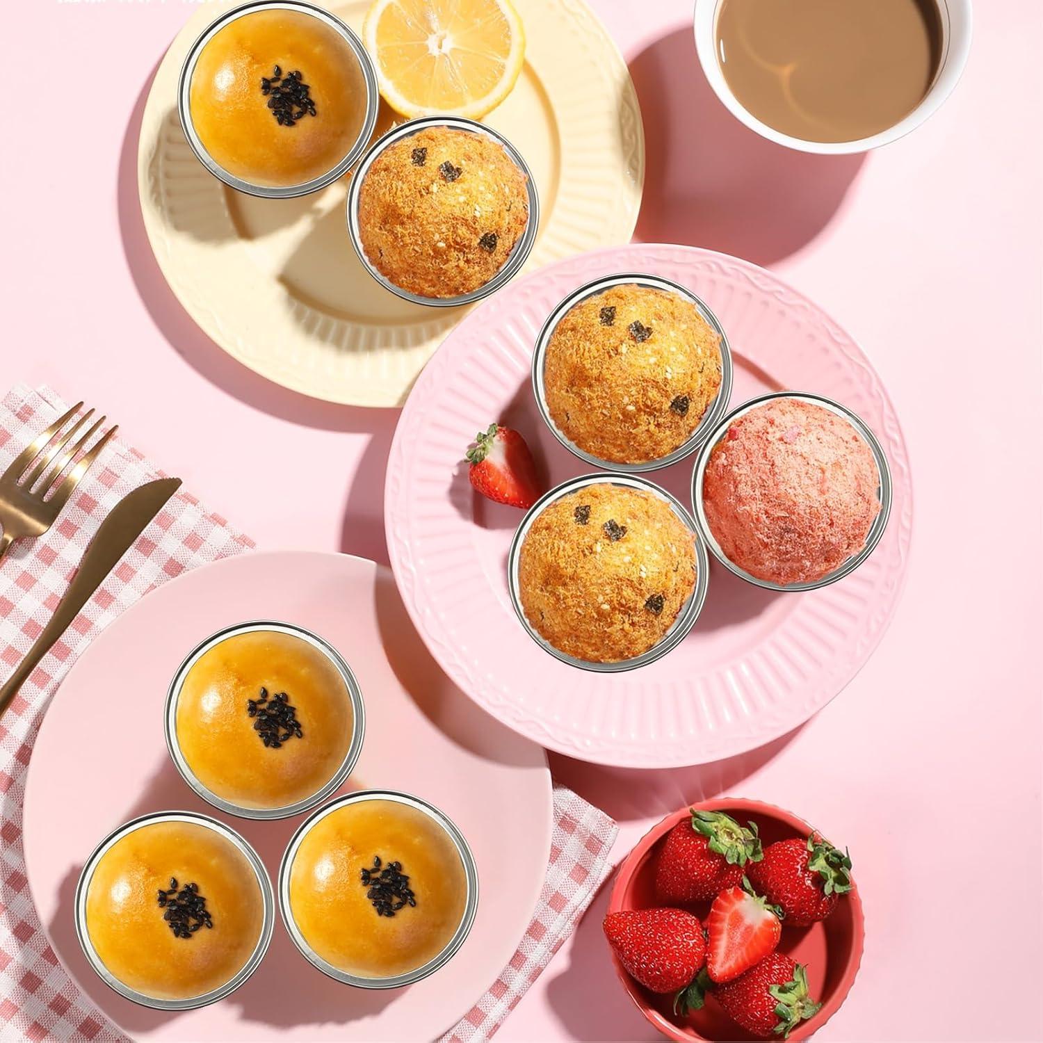 Paquete de 100 moldes desechables para cupcakes EXJEXJ - Rosa